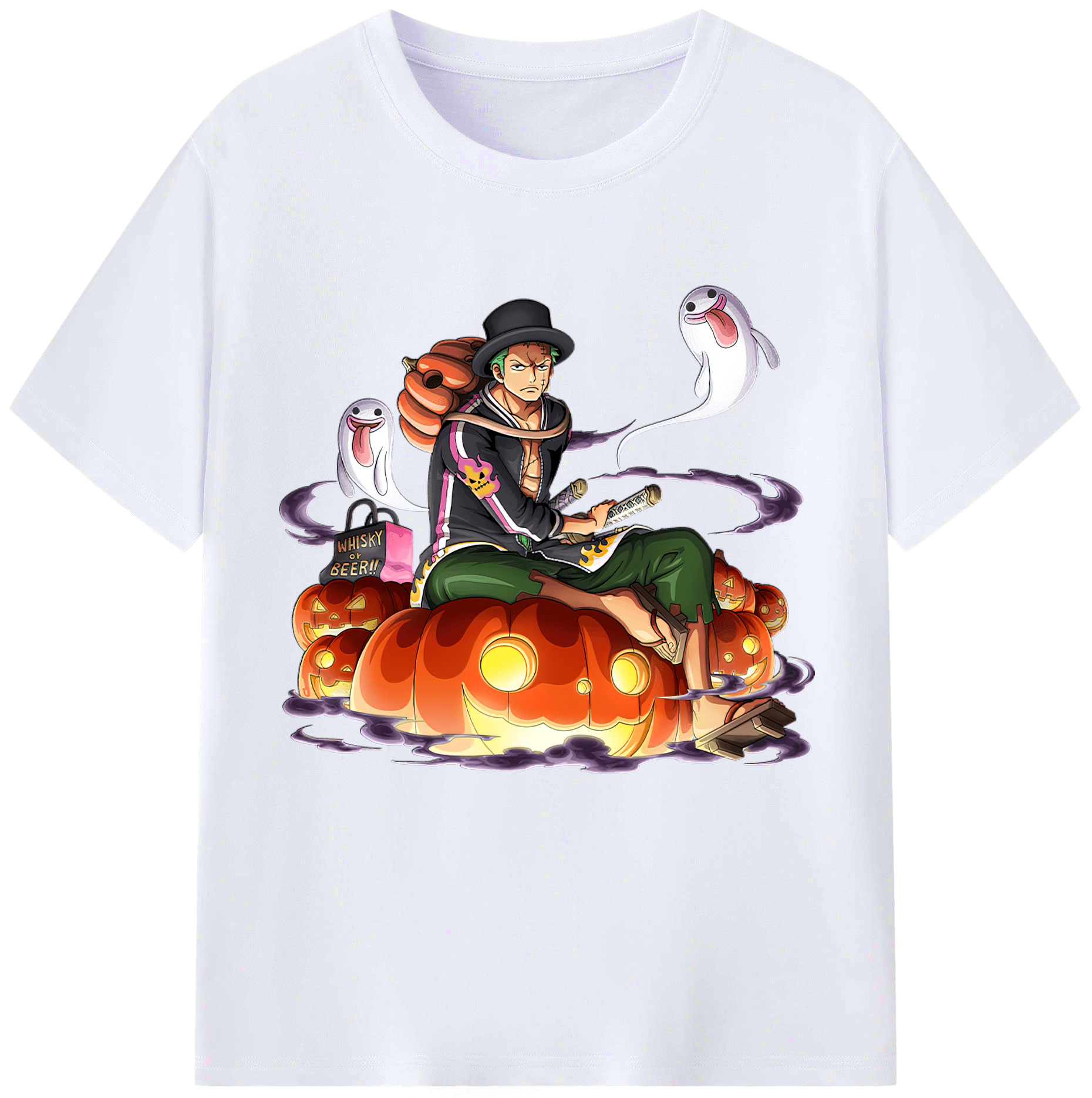 ワンピース ロロノア・ゾロ ONE PIECE Roronoa Zoro レディースカジュアルプリントTシャツ（綿100％）
