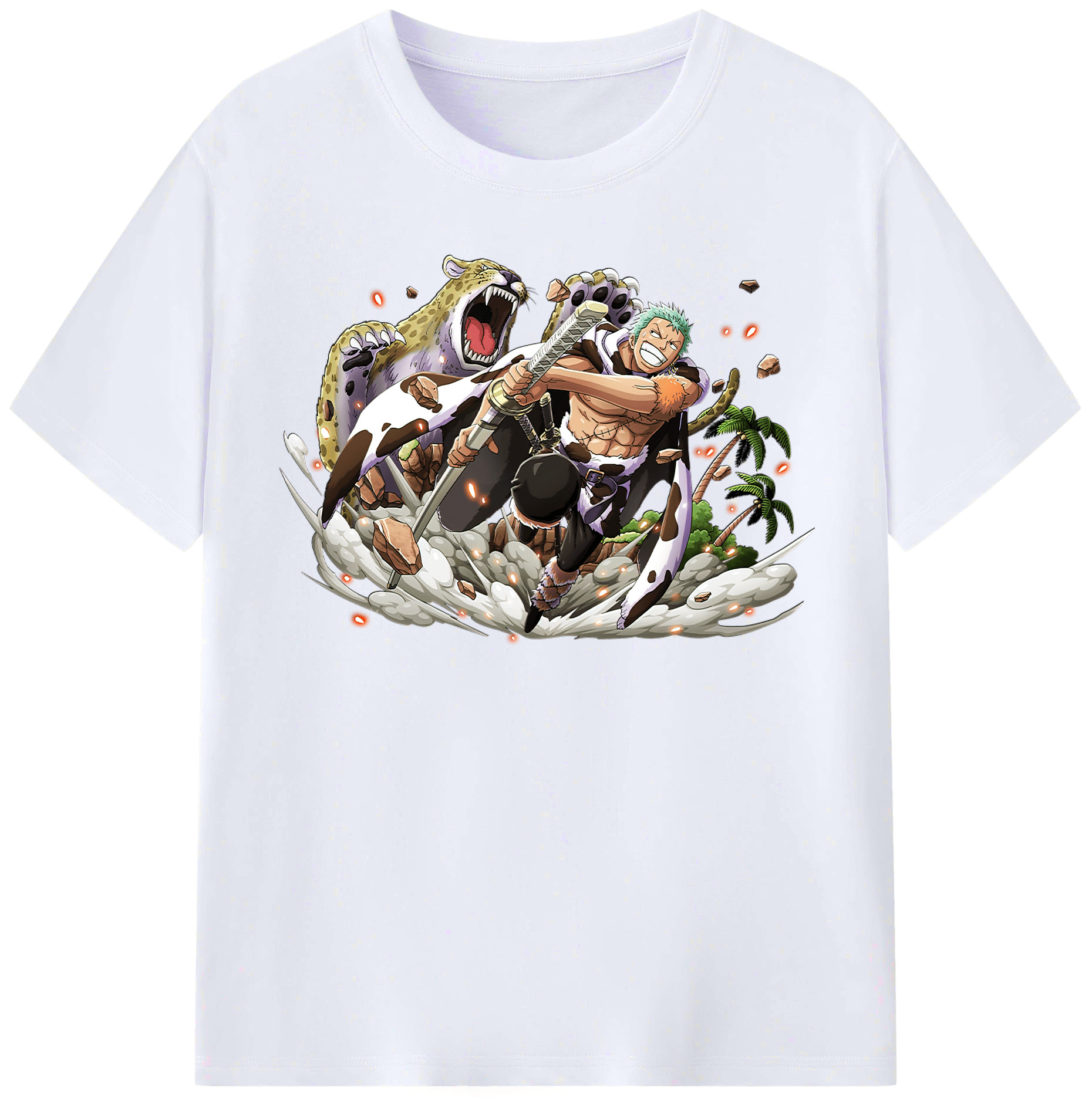 ワンピース ロロノア・ゾロ ONE PIECE Roronoa Zoro レディースカジュアルプリントTシャツ（綿100％）