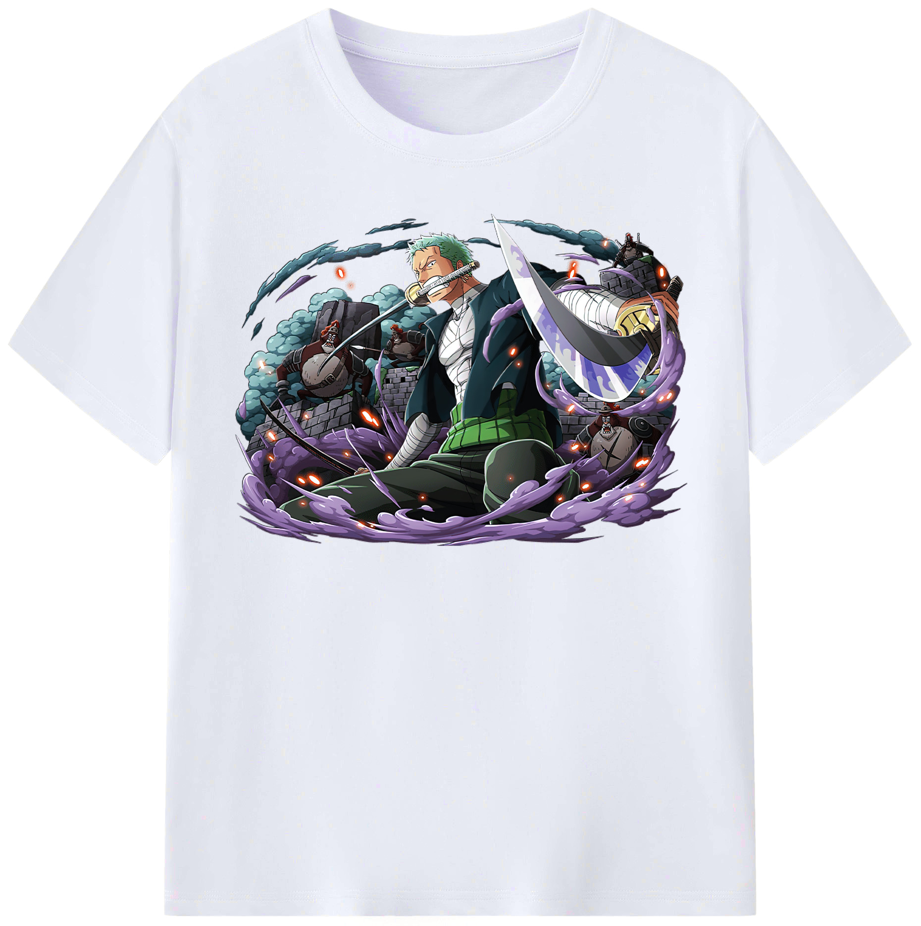 ワンピース ロロノア・ゾロ ONE PIECE Roronoa Zoro レディースカジュアルプリントTシャツ（綿100％）