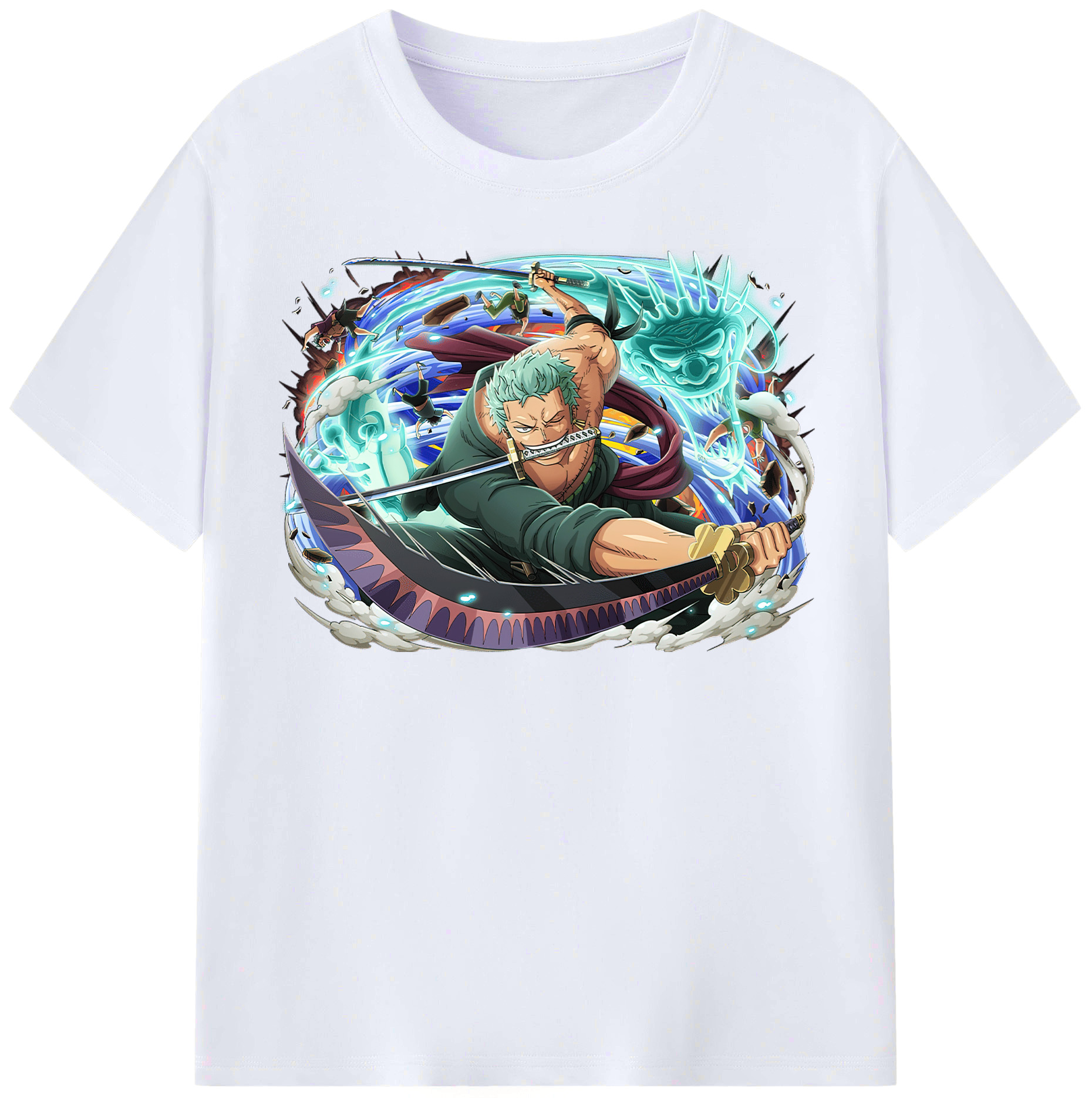 ワンピース ロロノア・ゾロ ONE PIECE Roronoa Zoro レディースカジュアルプリントTシャツ（綿100％）