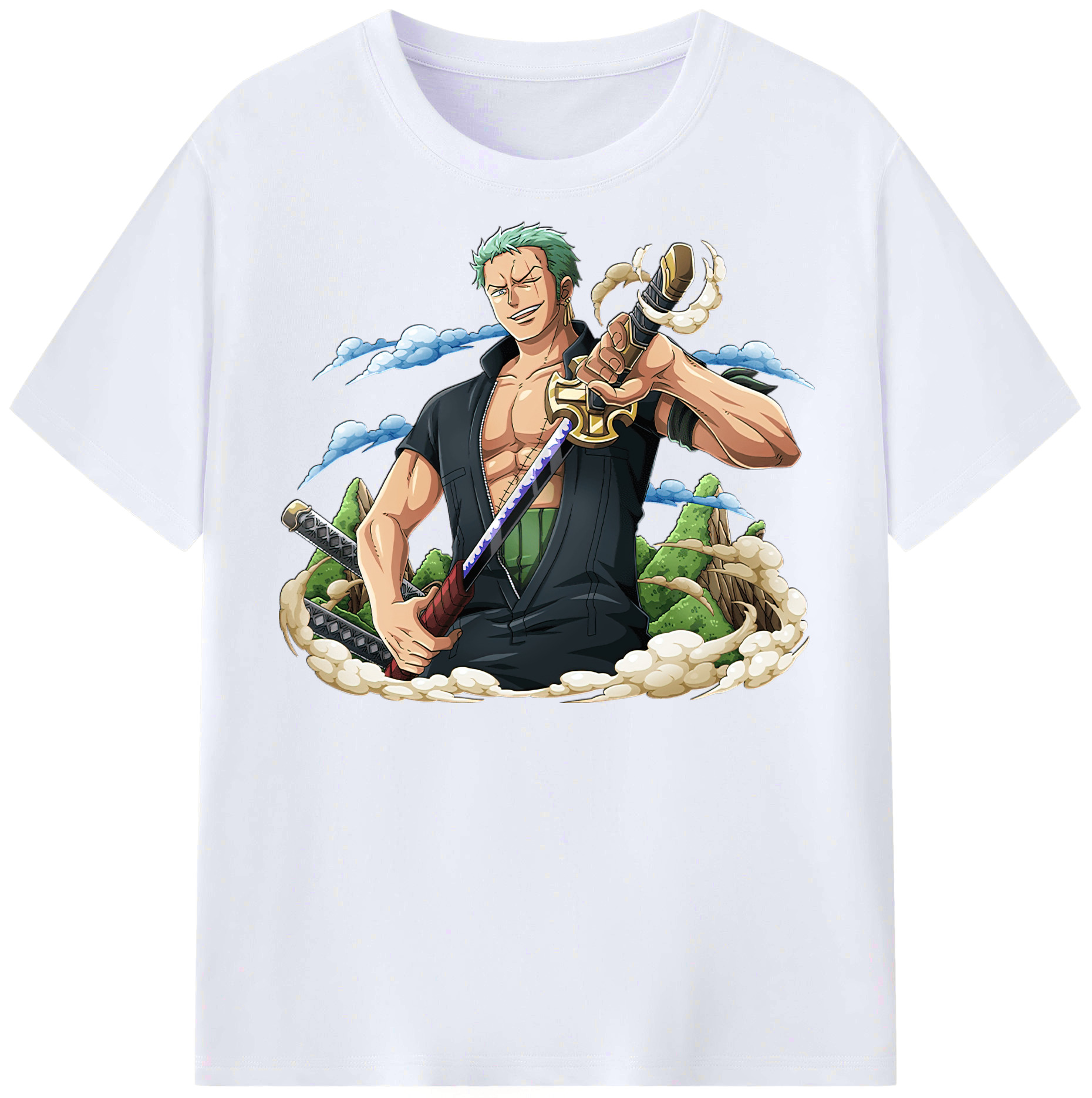 ワンピース ロロノア・ゾロ ONE PIECE Roronoa Zoro レディースカジュアルプリントTシャツ（綿100％）