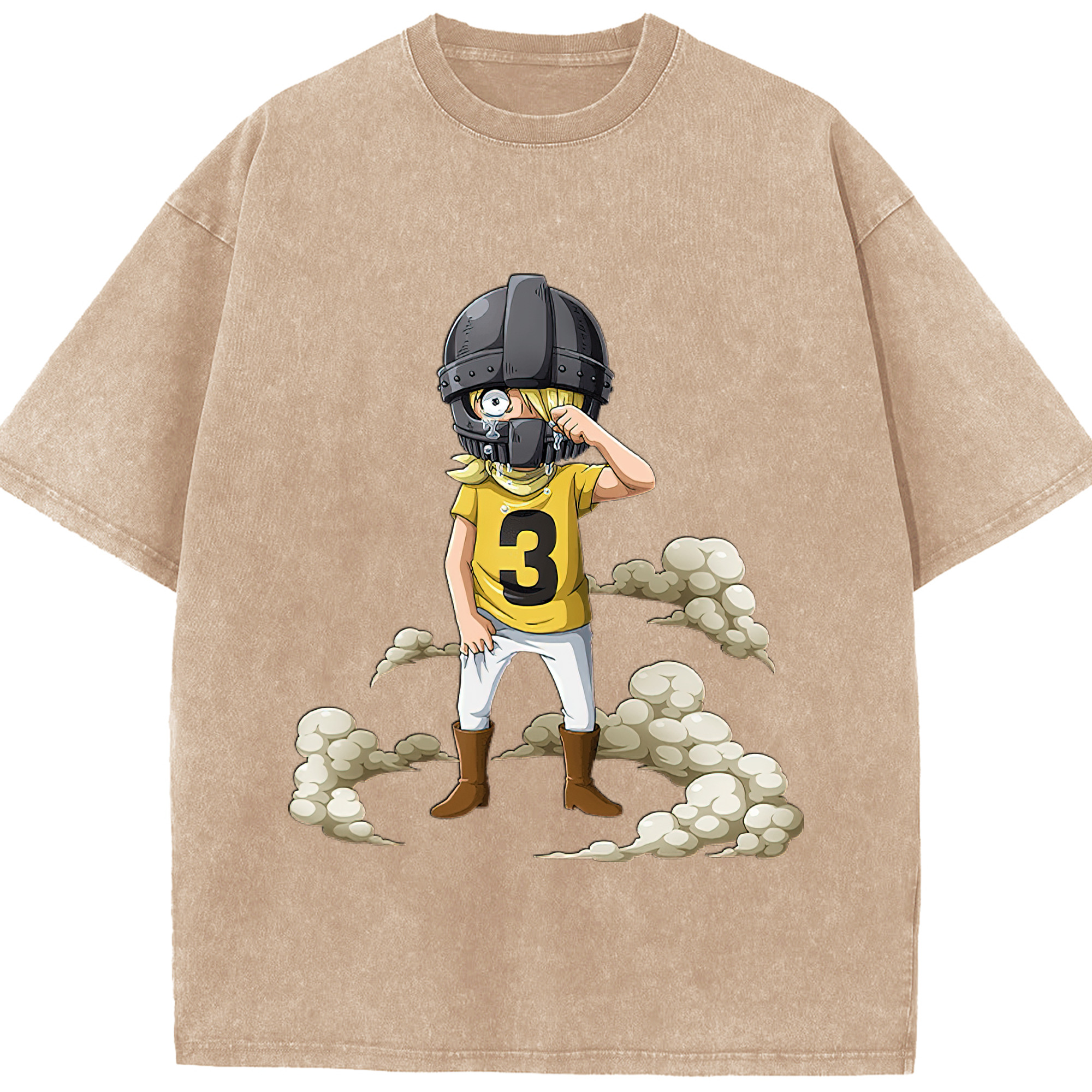 （画像用） ワンピース サンジ ONE PIECE Sanji 綿100% ヴィンテージ風 半袖Tシャツ（フロントプリント）