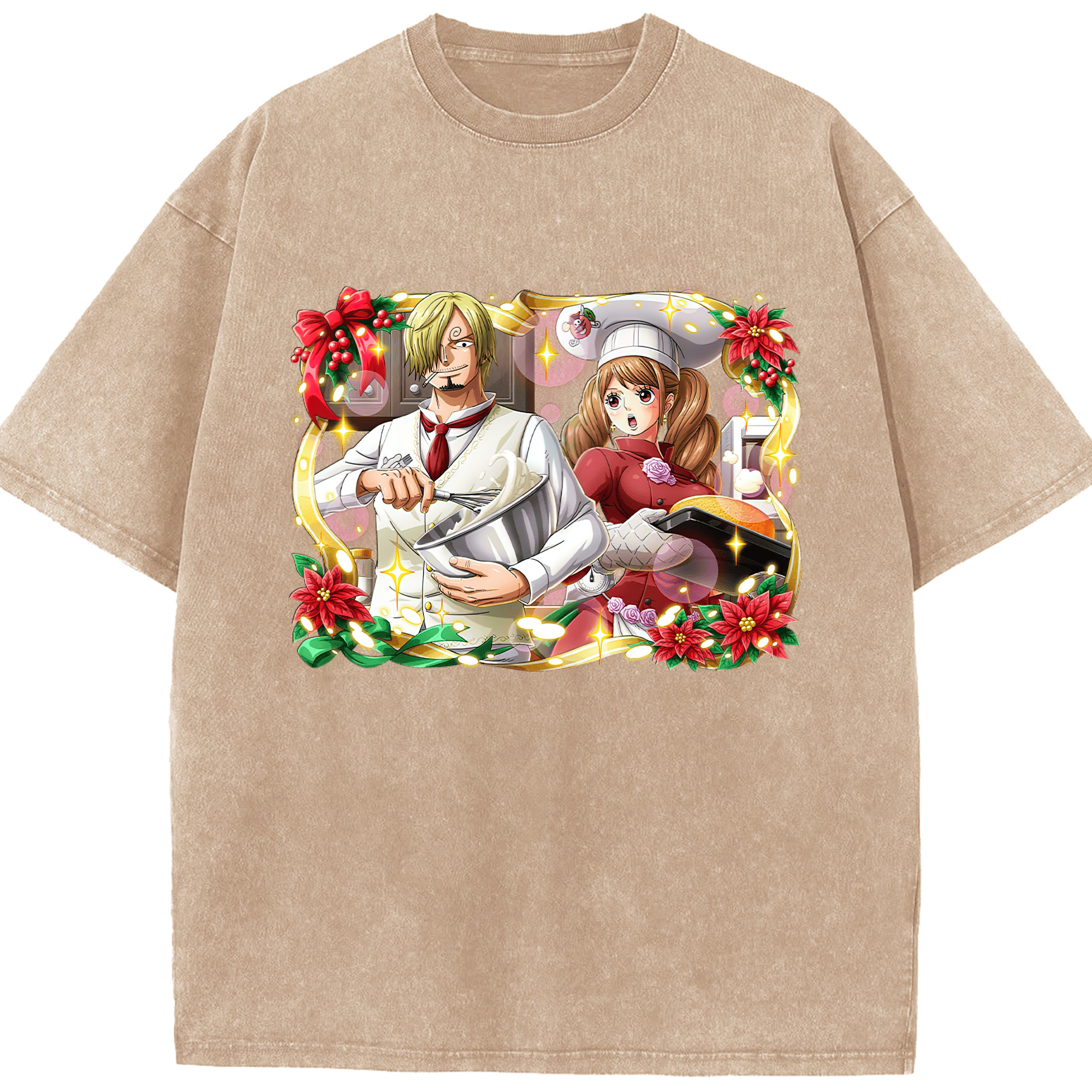 ワンピース サンジ ONE PIECE Sanji 綿100% ヴィンテージ風 半袖Tシャツ（フロントプリント）
