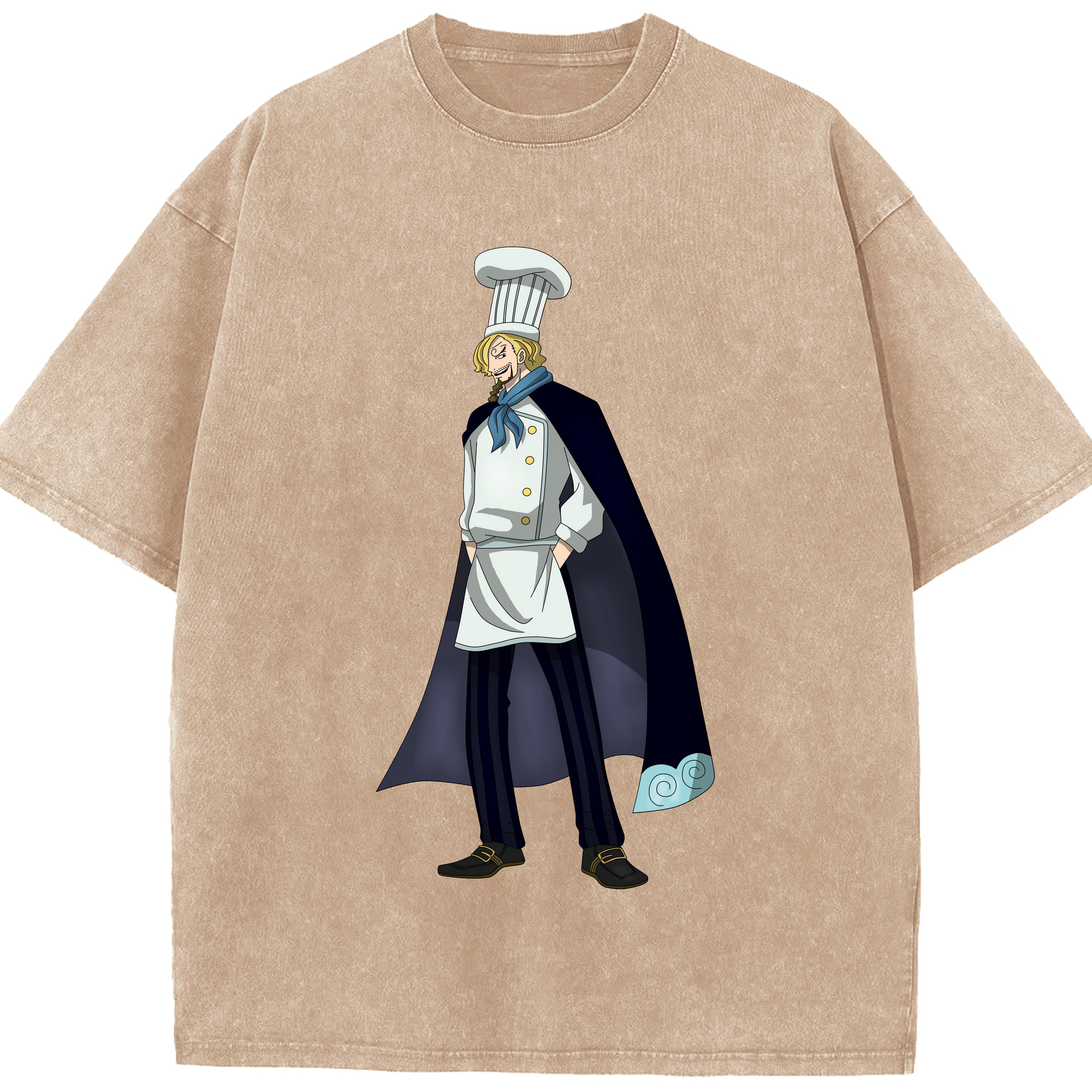 ワンピース サンジ ONE PIECE Sanji 綿100% ヴィンテージ風 半袖Tシャツ（フロントプリント）