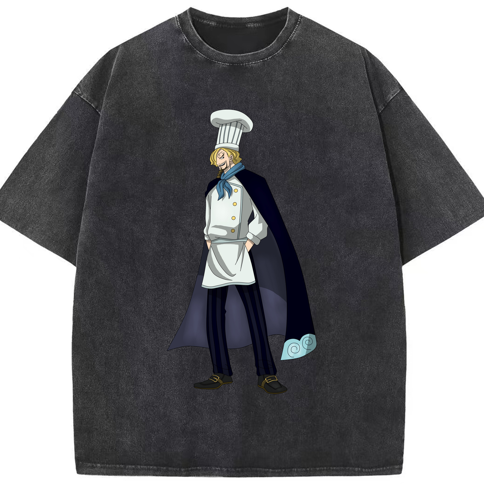 （画像用） ワンピース サンジ ONE PIECE Sanji 綿100% ヴィンテージ風 半袖Tシャツ（フロントプリント）