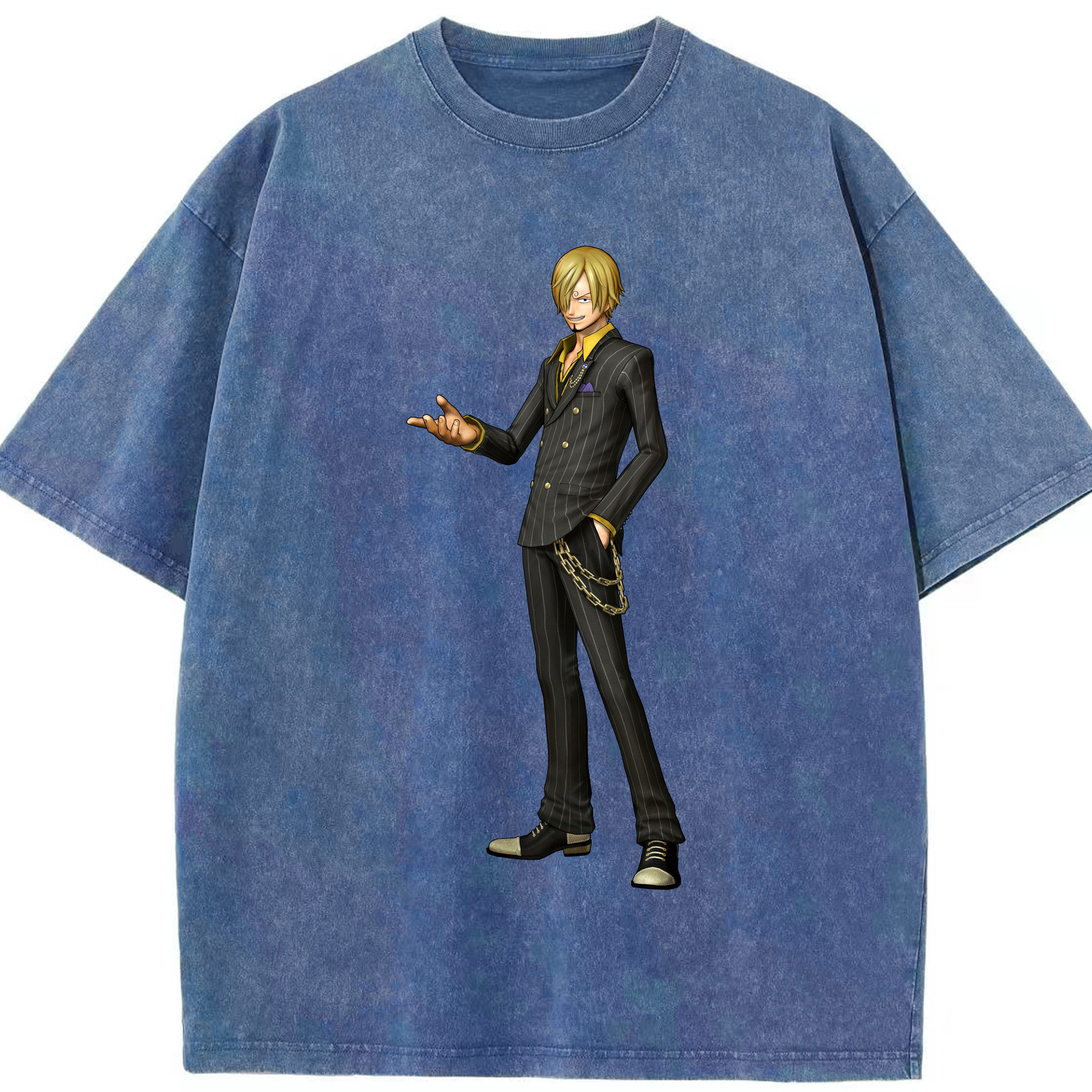 ワンピース サンジ ONE PIECE Sanji 綿100% ヴィンテージ風 半袖Tシャツ（フロントプリント）