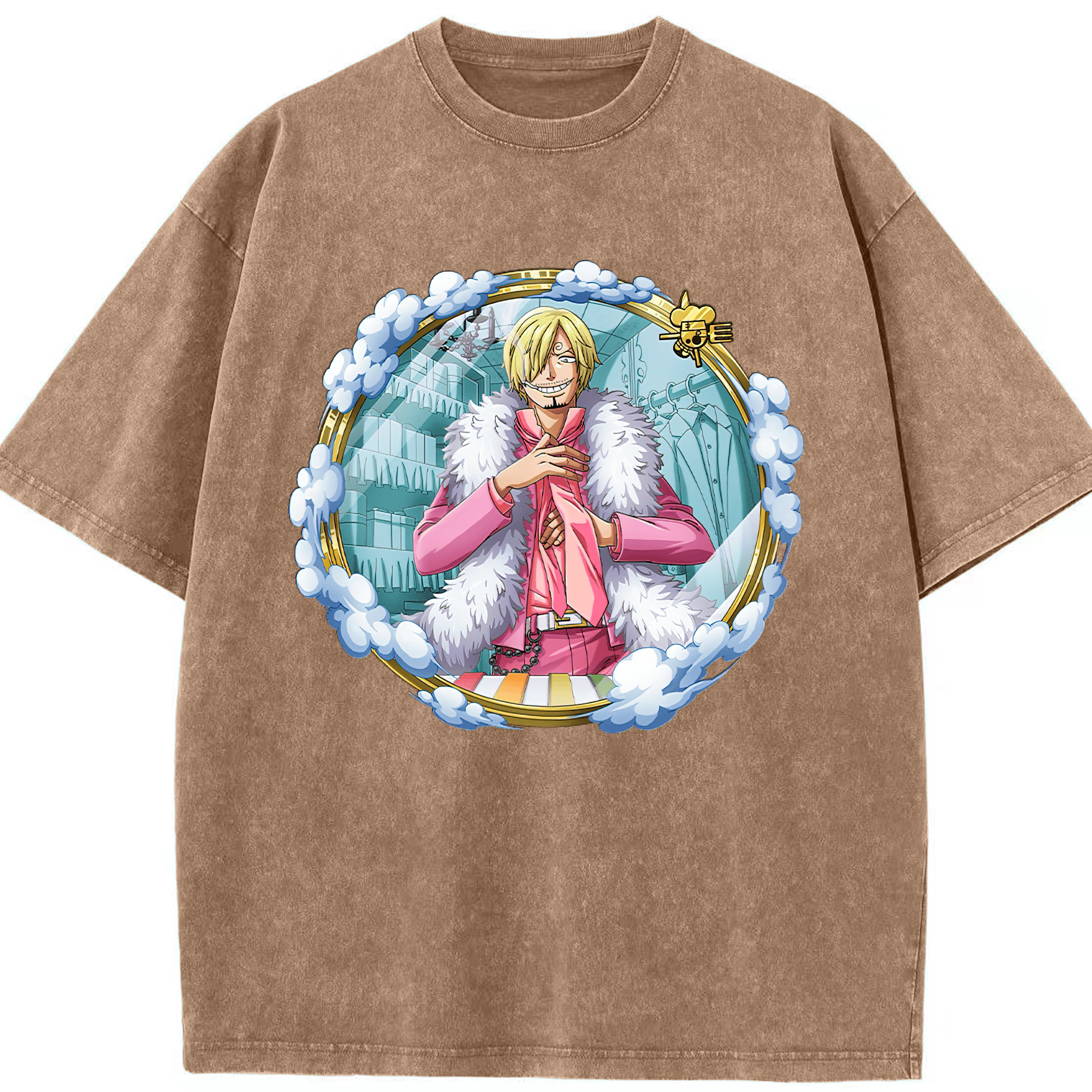 ワンピース サンジ ONE PIECE Sanji 綿100% ヴィンテージ風 半袖Tシャツ（フロントプリント）