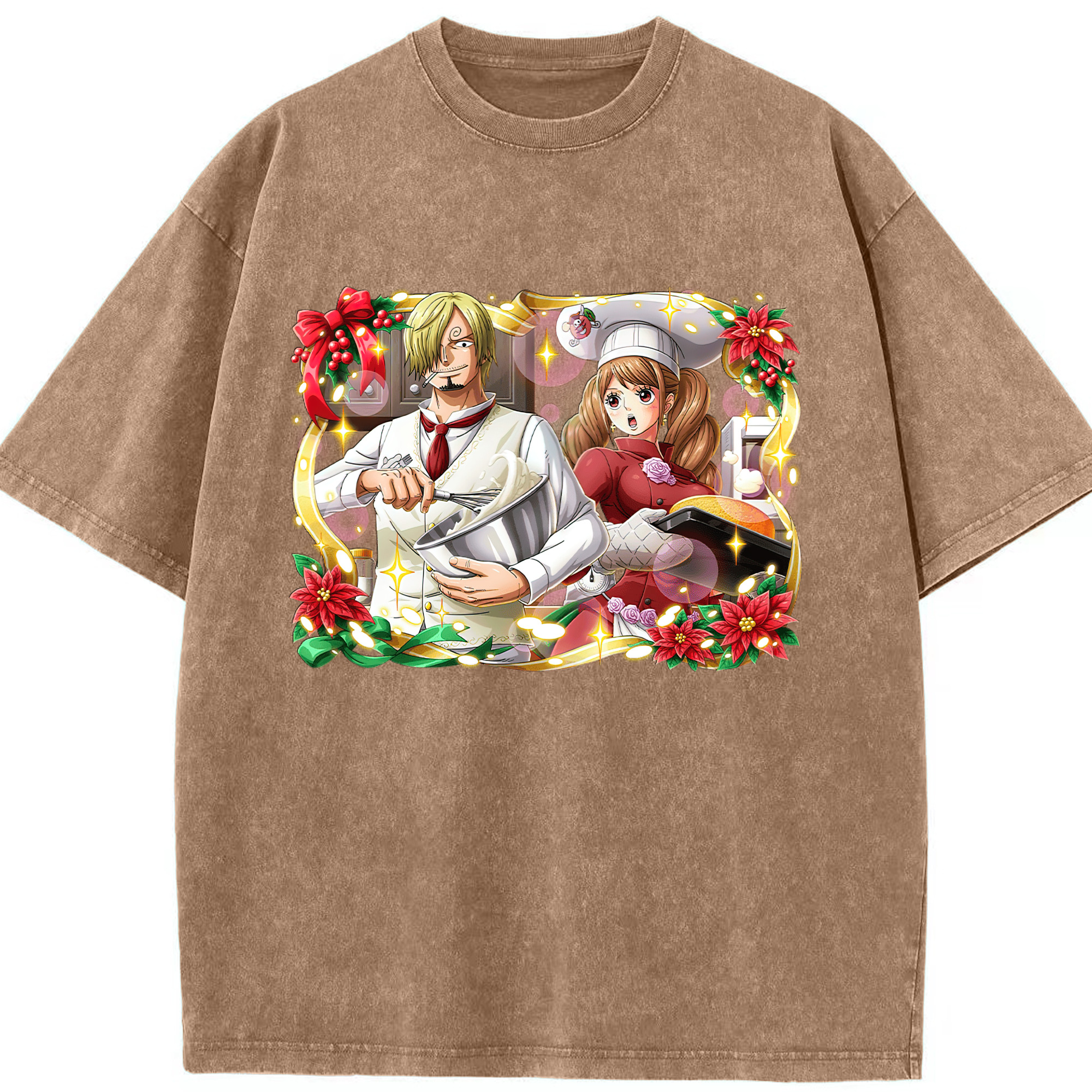 ワンピース サンジ ONE PIECE Sanji 綿100% ヴィンテージ風 半袖Tシャツ（フロントプリント）