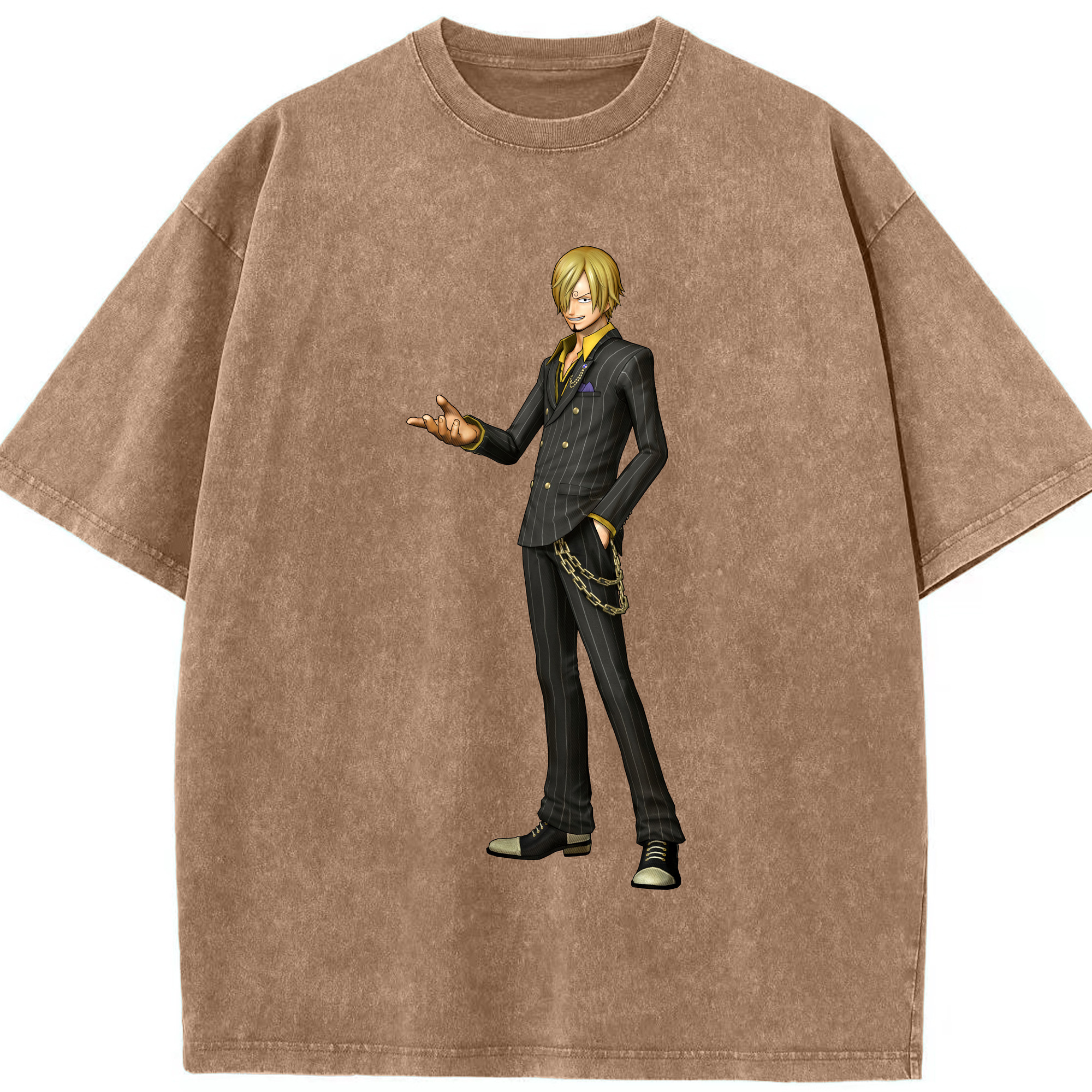 ワンピース サンジ ONE PIECE Sanji 綿100% ヴィンテージ風 半袖Tシャツ（フロントプリント）