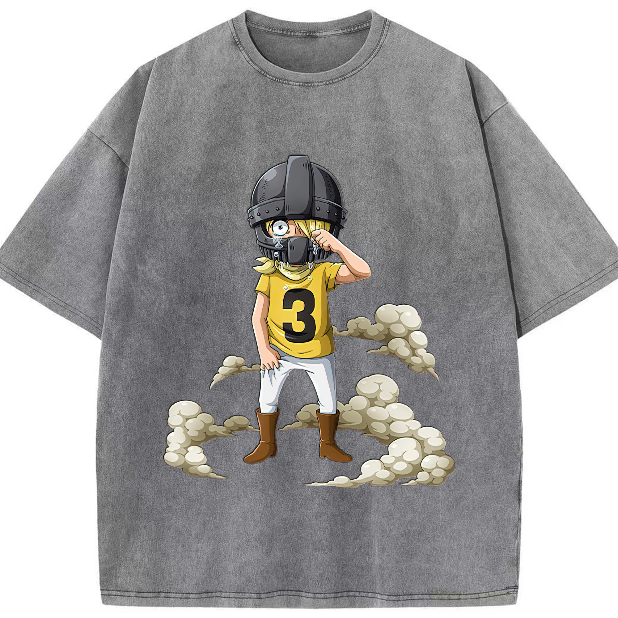 （画像用） ワンピース サンジ ONE PIECE Sanji 綿100% ヴィンテージ風 半袖Tシャツ（フロントプリント）