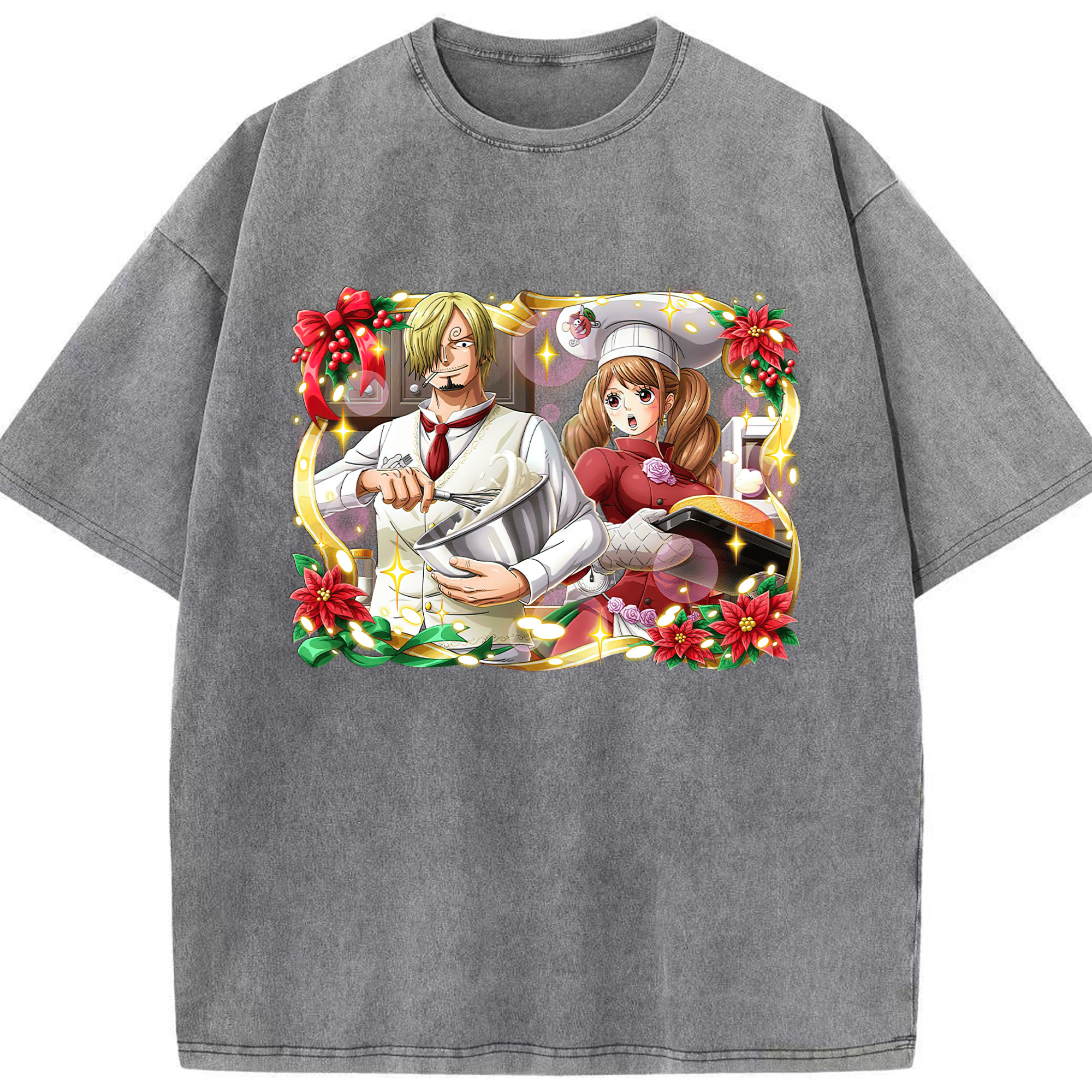 ワンピース サンジ ONE PIECE Sanji 綿100% ヴィンテージ風 半袖Tシャツ（フロントプリント）