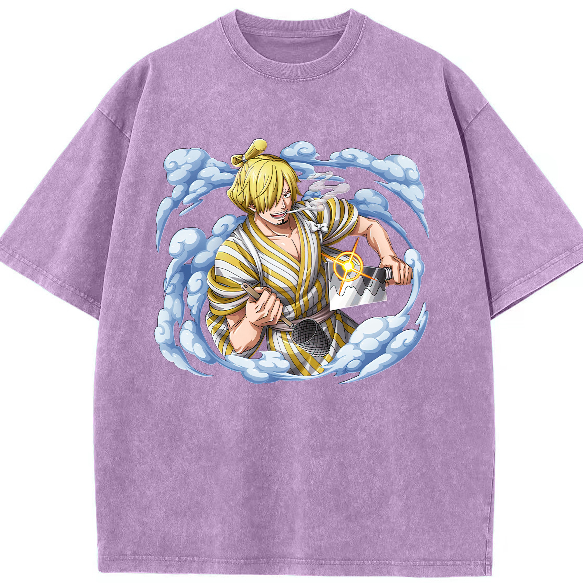ワンピース サンジ ONE PIECE Sanji 綿100% ヴィンテージ風 半袖Tシャツ（フロントプリント）