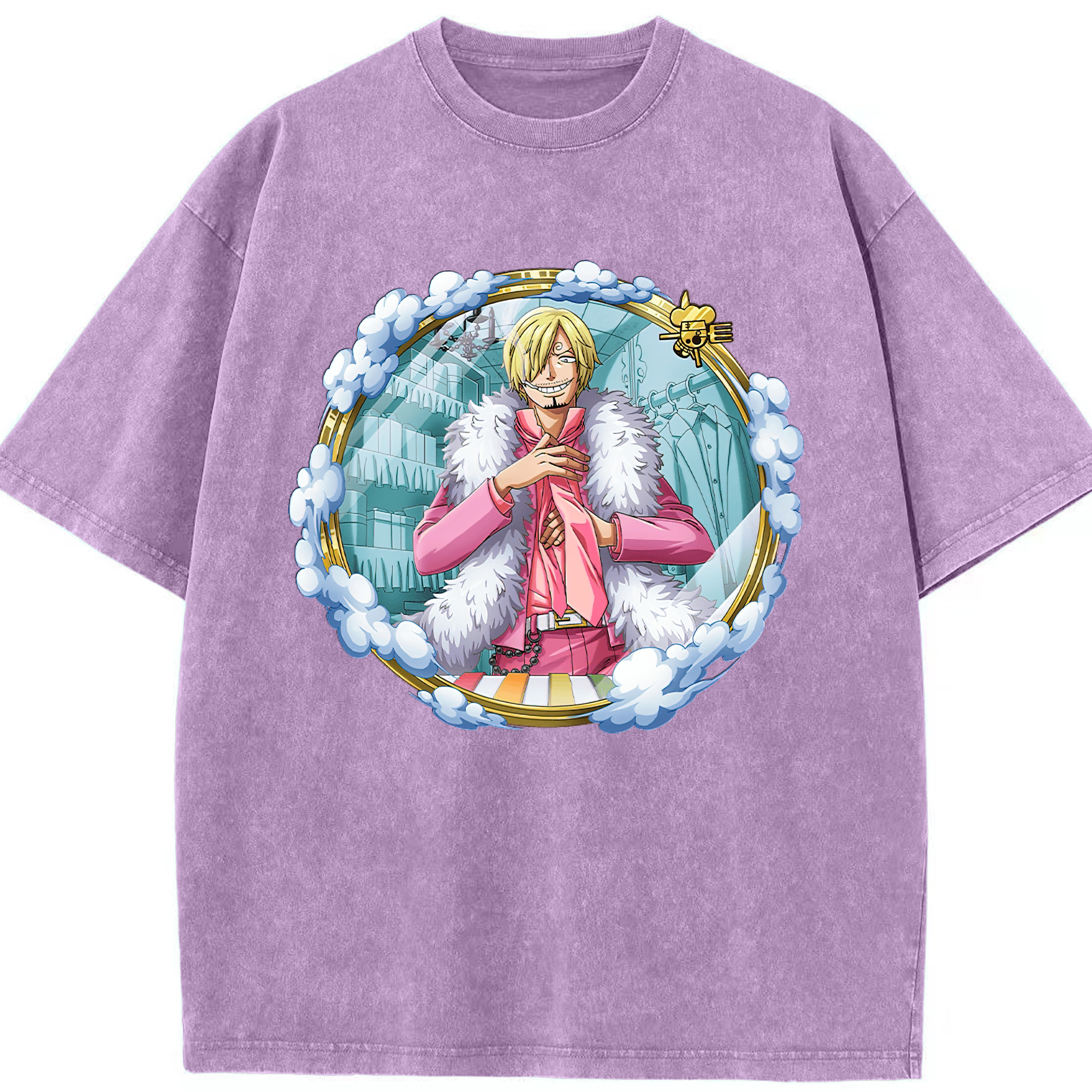 ワンピース サンジ ONE PIECE Sanji 綿100% ヴィンテージ風 半袖Tシャツ（フロントプリント）