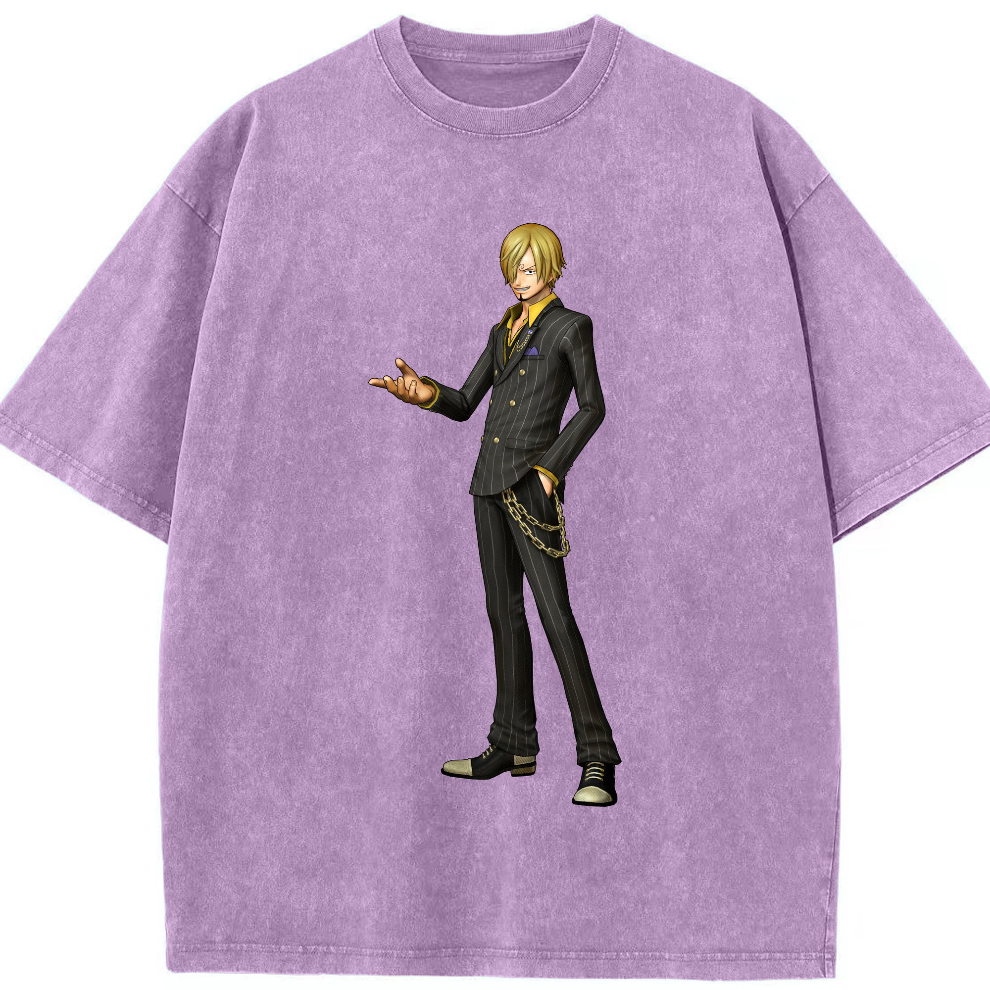 ワンピース サンジ ONE PIECE Sanji 綿100% ヴィンテージ風 半袖Tシャツ（フロントプリント）
