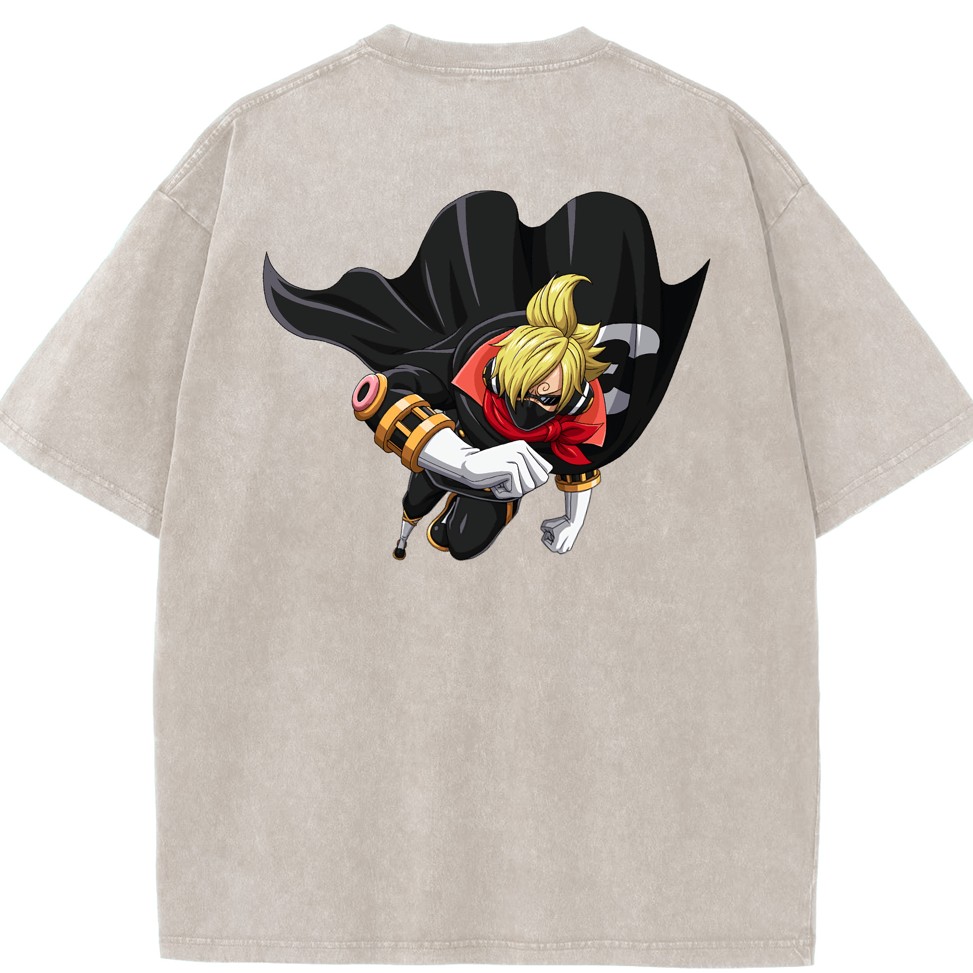 ワンピース サンジ ONE PIECE Sanji 綿100% ヴィンテージ風 半袖Tシャツ（背面プリント）