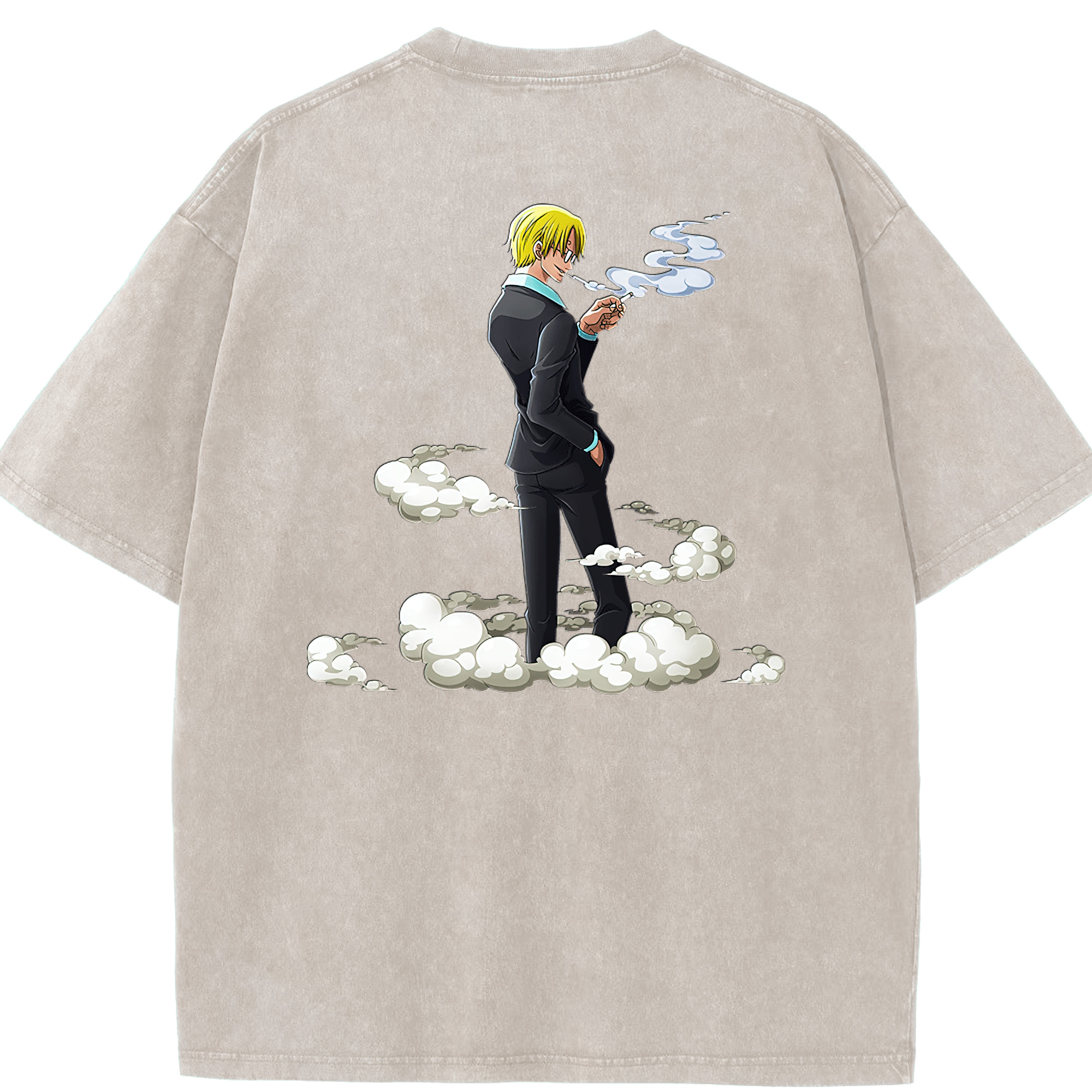 ワンピース サンジ ONE PIECE Sanji 綿100% ヴィンテージ風 半袖Tシャツ（背面プリント）