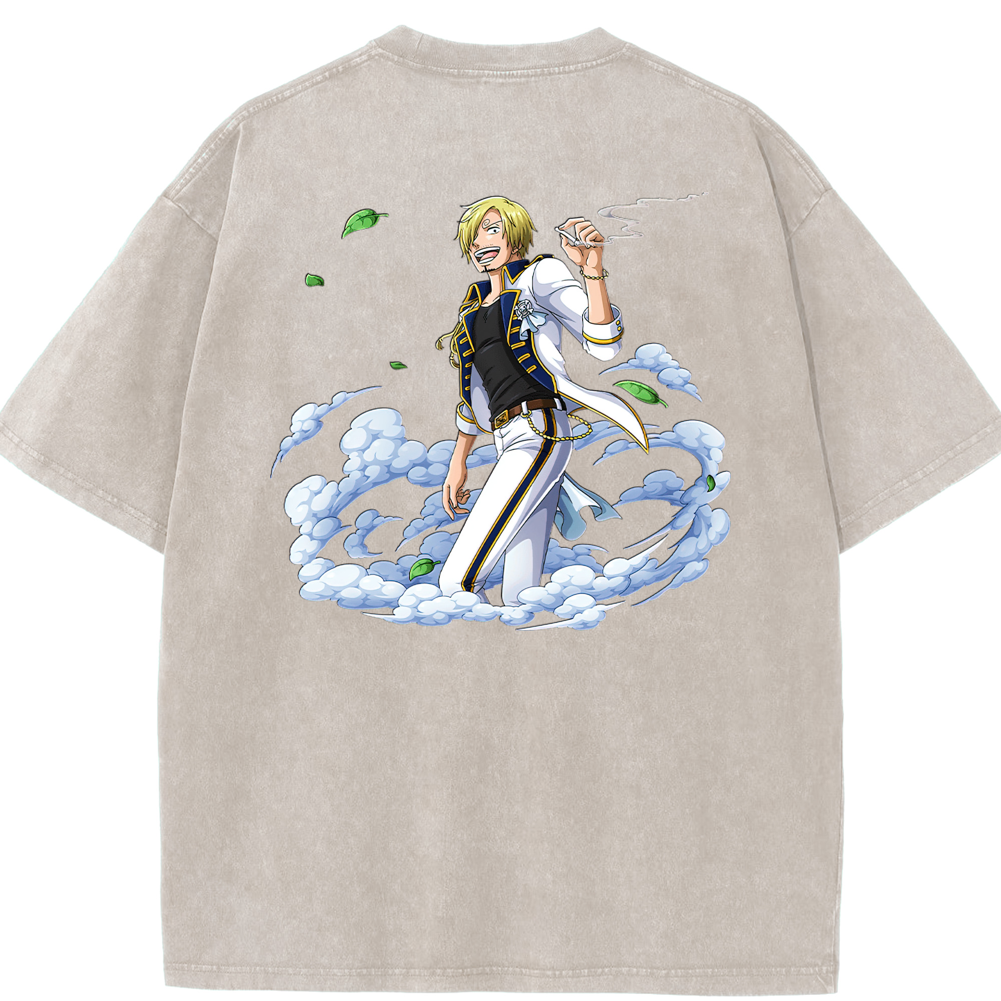 ワンピース サンジ ONE PIECE Sanji 綿100% ヴィンテージ風 半袖Tシャツ（背面プリント）