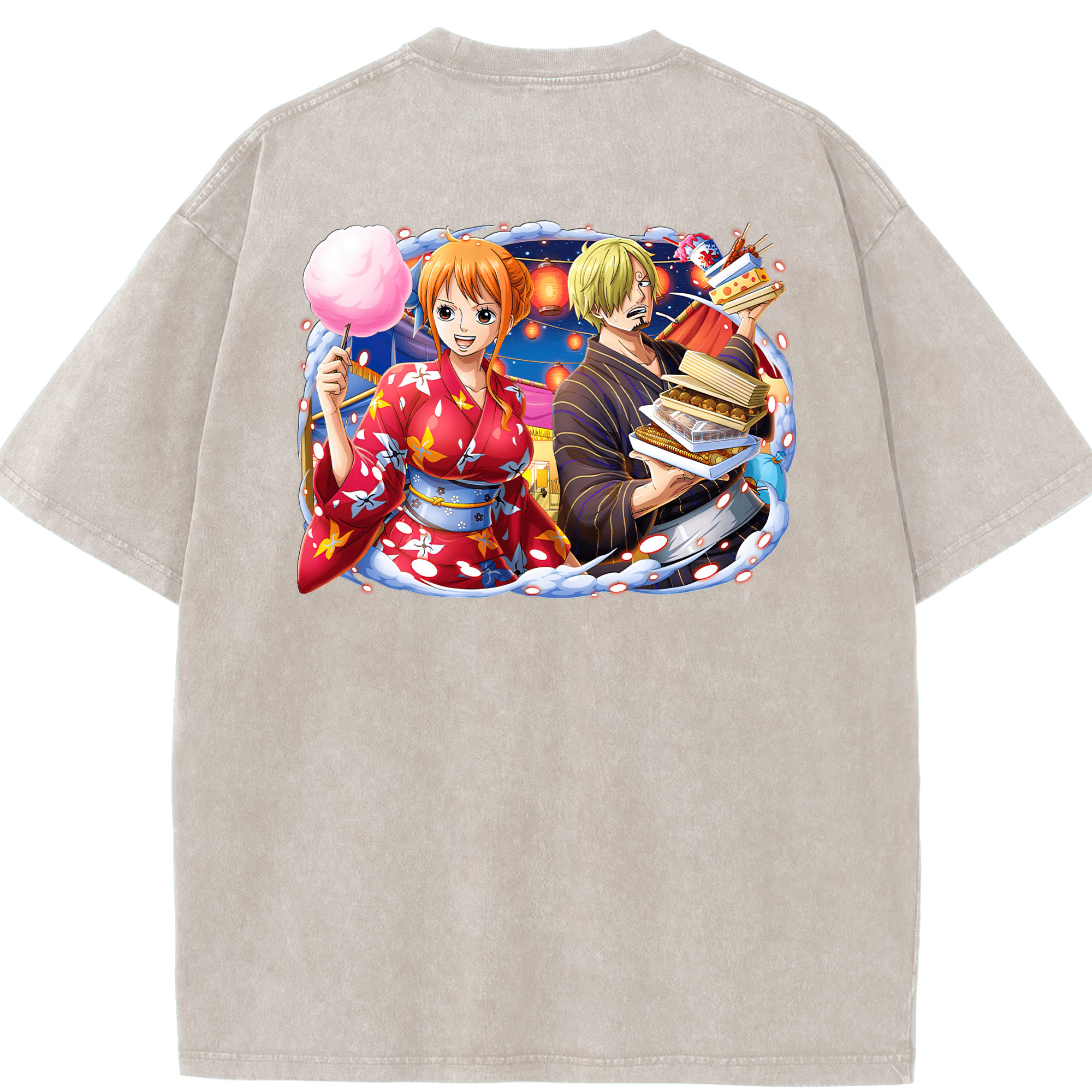 ワンピース サンジ ONE PIECE Sanji 綿100% ヴィンテージ風 半袖Tシャツ（背面プリント）