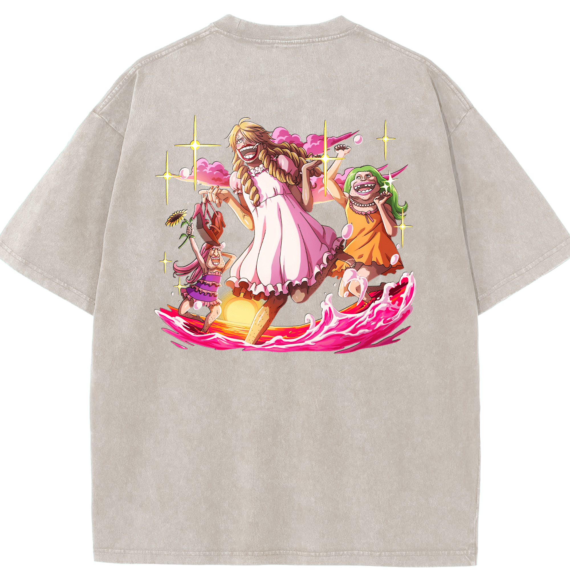 ワンピース サンジ ONE PIECE Sanji 綿100% ヴィンテージ風 半袖Tシャツ（背面プリント）