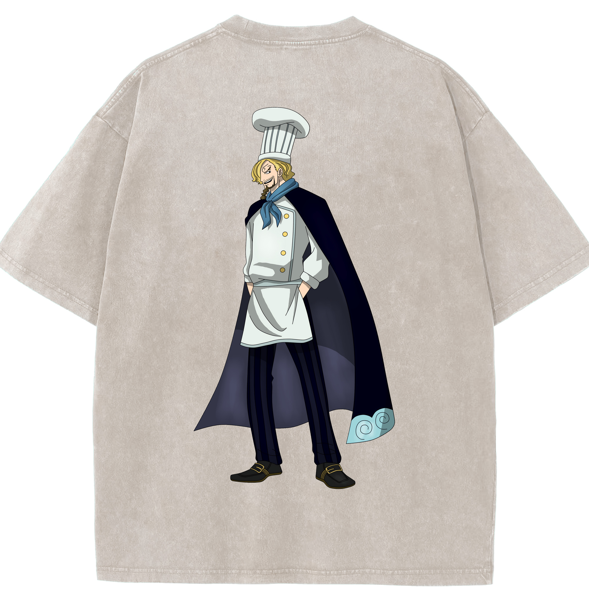 ワンピース サンジ ONE PIECE Sanji 綿100% ヴィンテージ風 半袖Tシャツ（背面プリント）