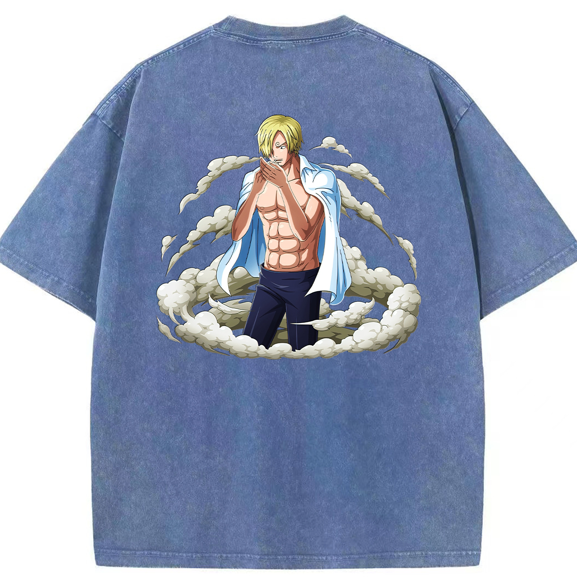 ワンピース サンジ ONE PIECE Sanji 綿100% ヴィンテージ風 半袖Tシャツ（背面プリント）