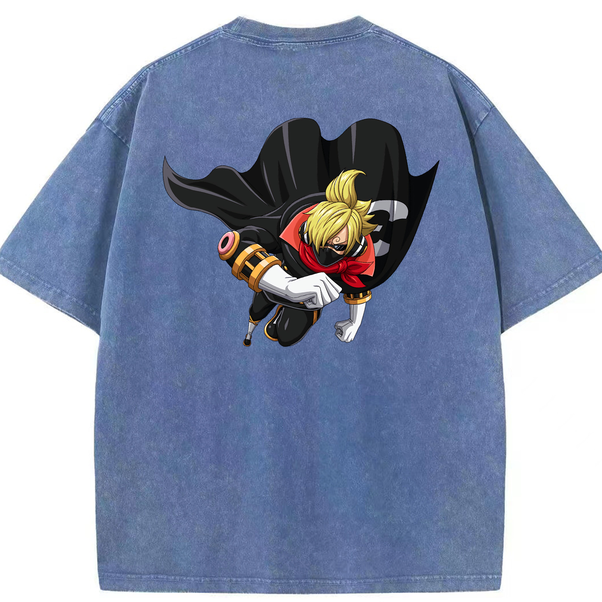 ワンピース サンジ ONE PIECE Sanji 綿100% ヴィンテージ風 半袖Tシャツ（背面プリント）