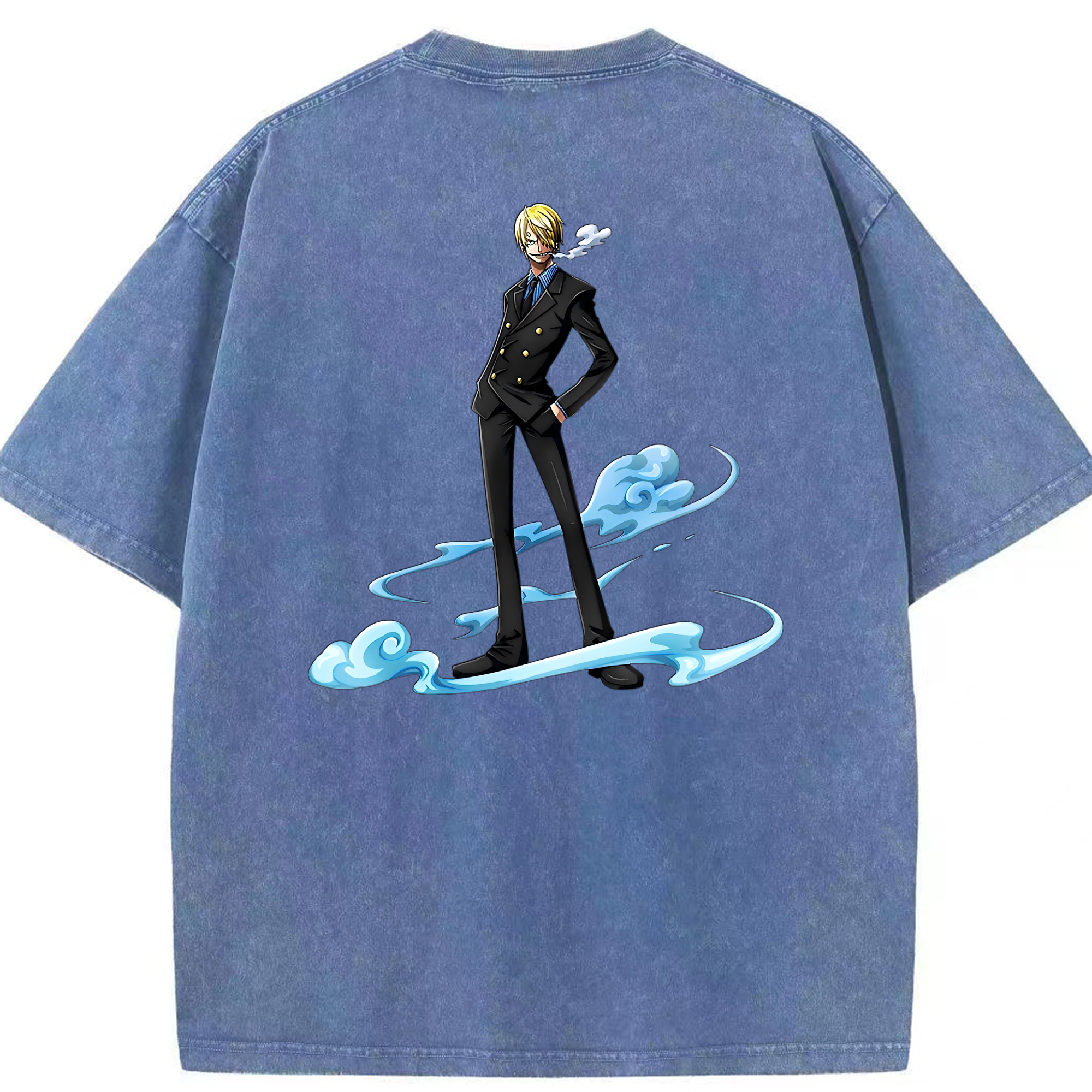 ワンピース サンジ ONE PIECE Sanji 綿100% ヴィンテージ風 半袖Tシャツ（背面プリント）