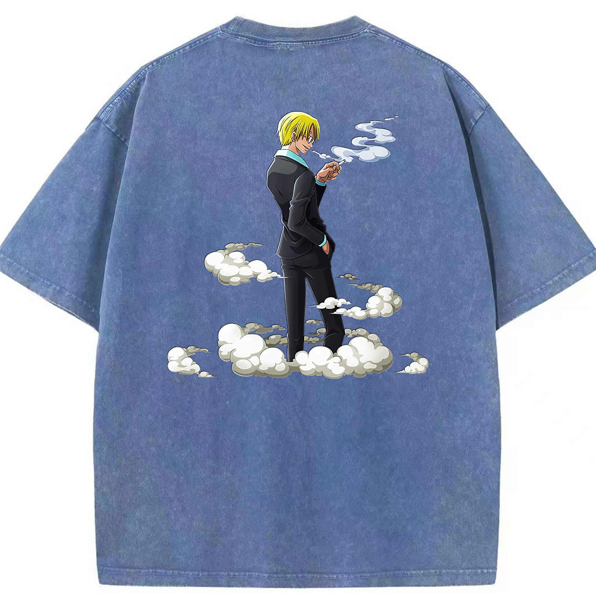 ワンピース サンジ ONE PIECE Sanji 綿100% ヴィンテージ風 半袖Tシャツ（背面プリント）