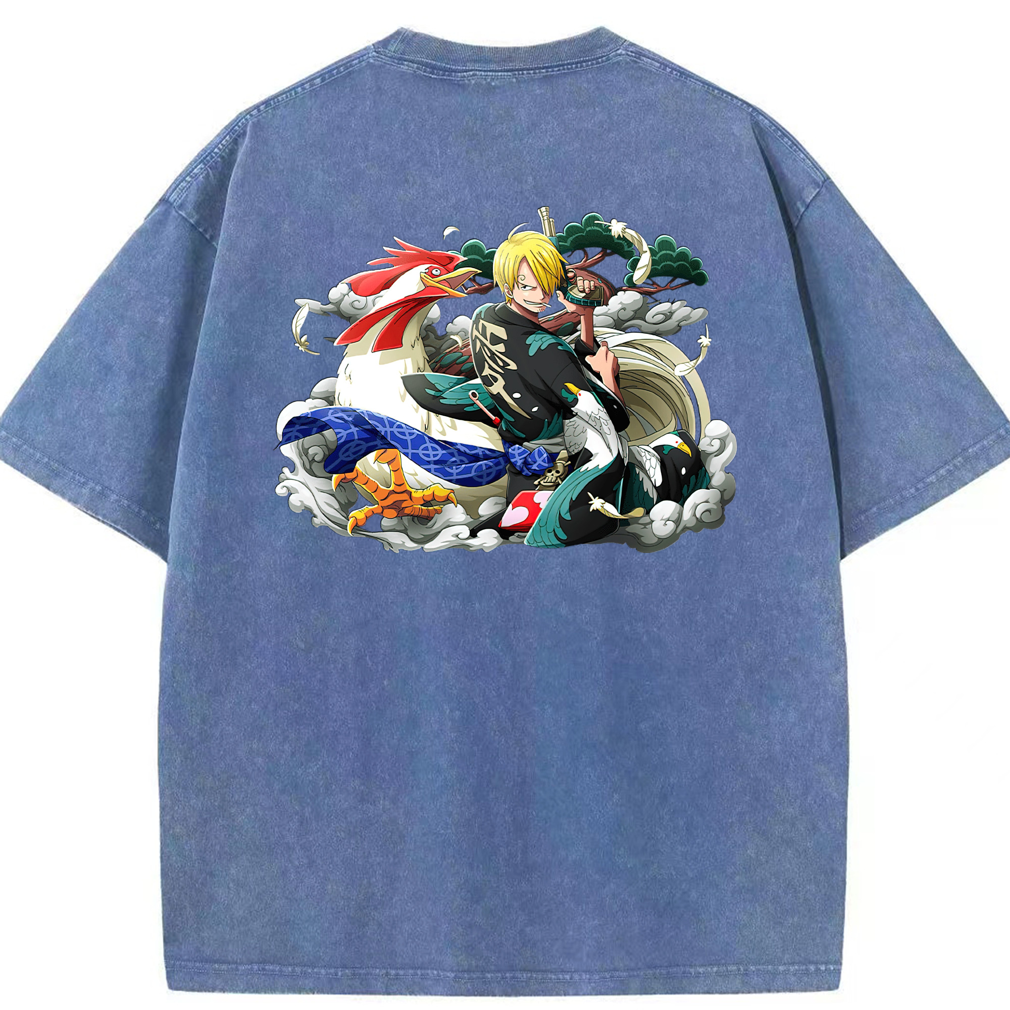 ワンピース サンジ ONE PIECE Sanji 綿100% ヴィンテージ風 半袖Tシャツ（背面プリント）
