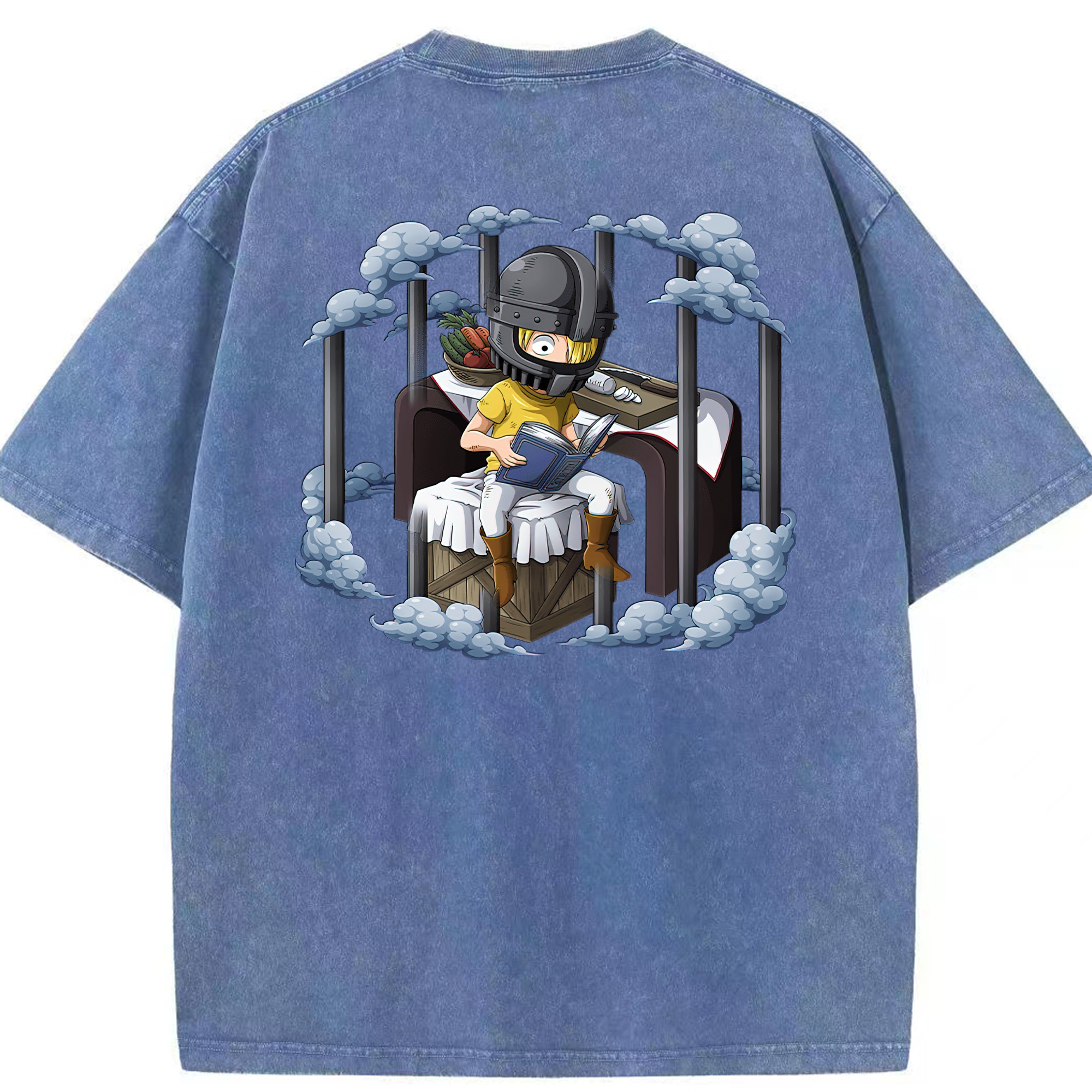 ワンピース サンジ ONE PIECE Sanji 綿100% ヴィンテージ風 半袖Tシャツ（背面プリント）