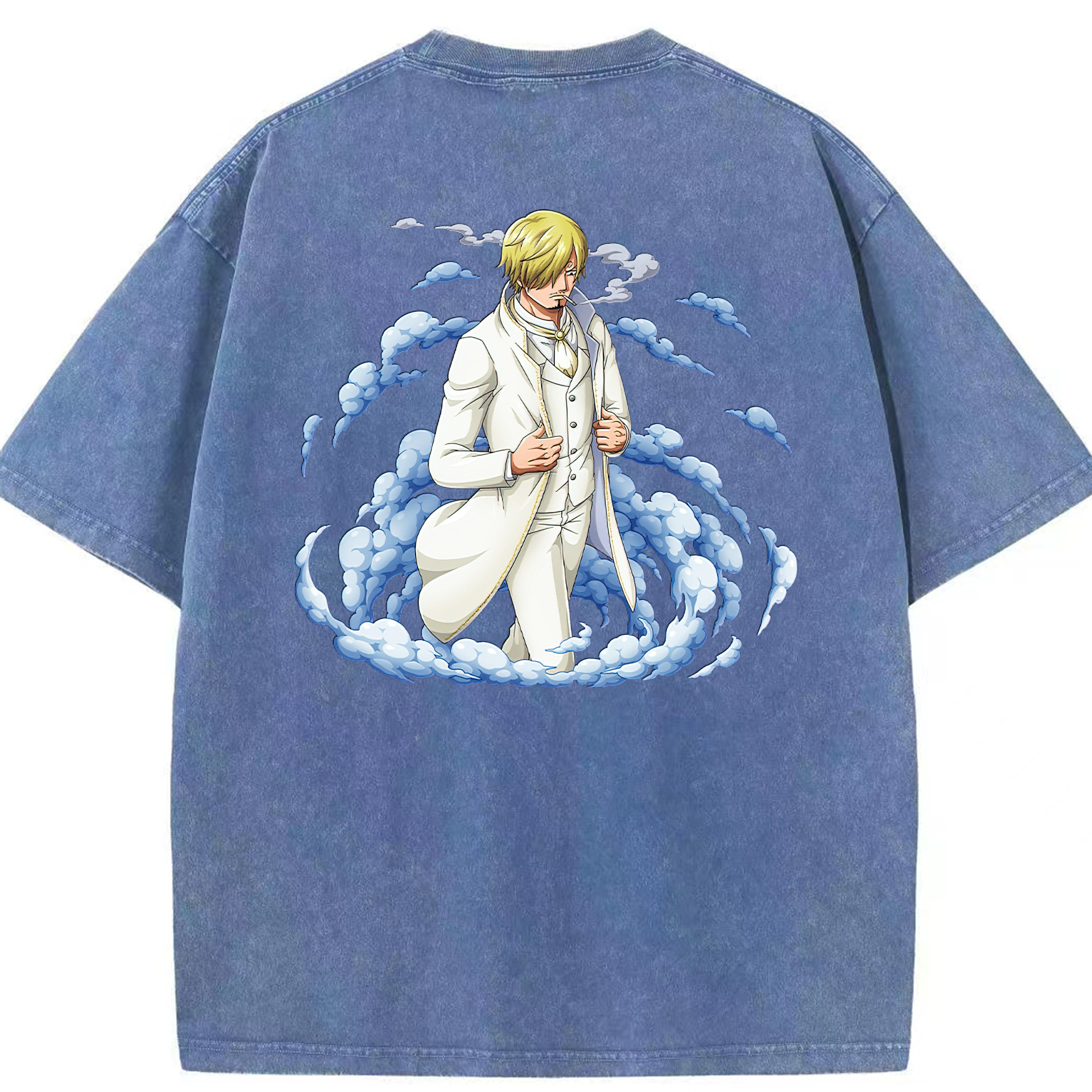 ワンピース サンジ ONE PIECE Sanji 綿100% ヴィンテージ風 半袖Tシャツ（背面プリント）