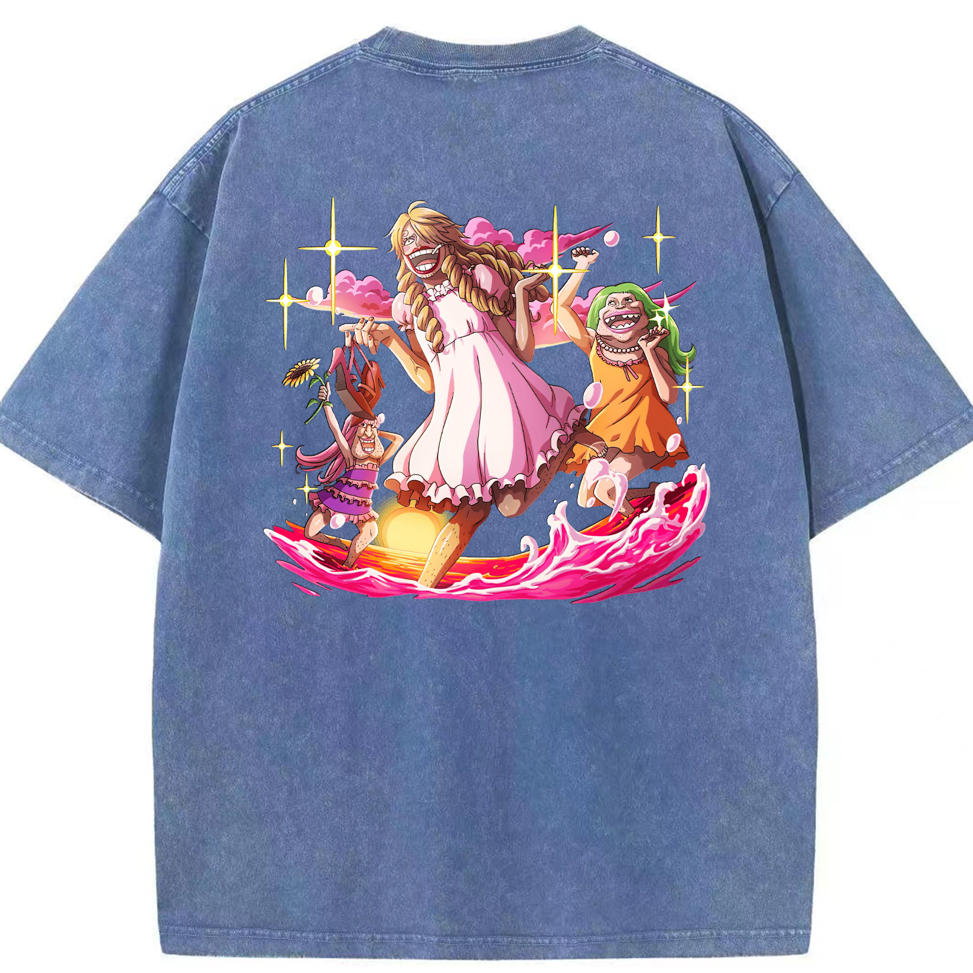 ワンピース サンジ ONE PIECE Sanji 綿100% ヴィンテージ風 半袖Tシャツ（背面プリント）