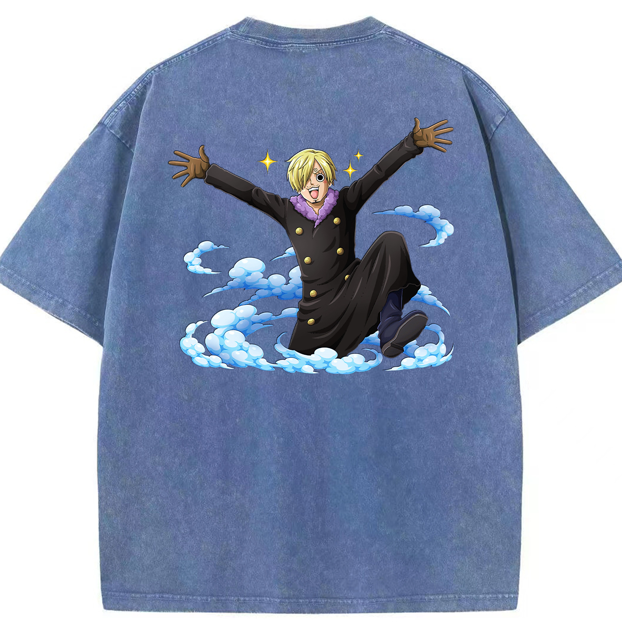 ワンピース サンジ ONE PIECE Sanji 綿100% ヴィンテージ風 半袖Tシャツ（背面プリント）