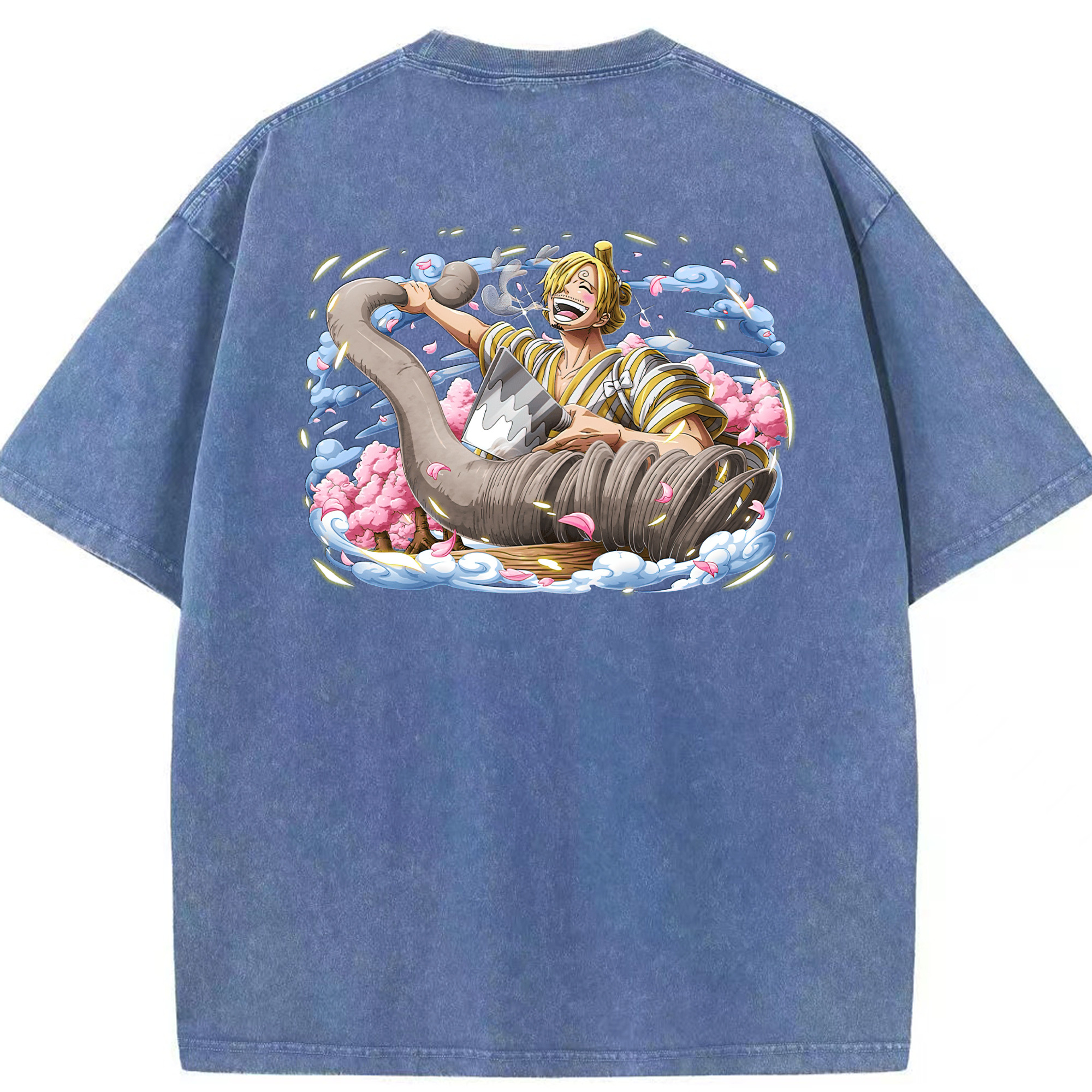 ワンピース サンジ ONE PIECE Sanji 綿100% ヴィンテージ風 半袖Tシャツ（背面プリント）