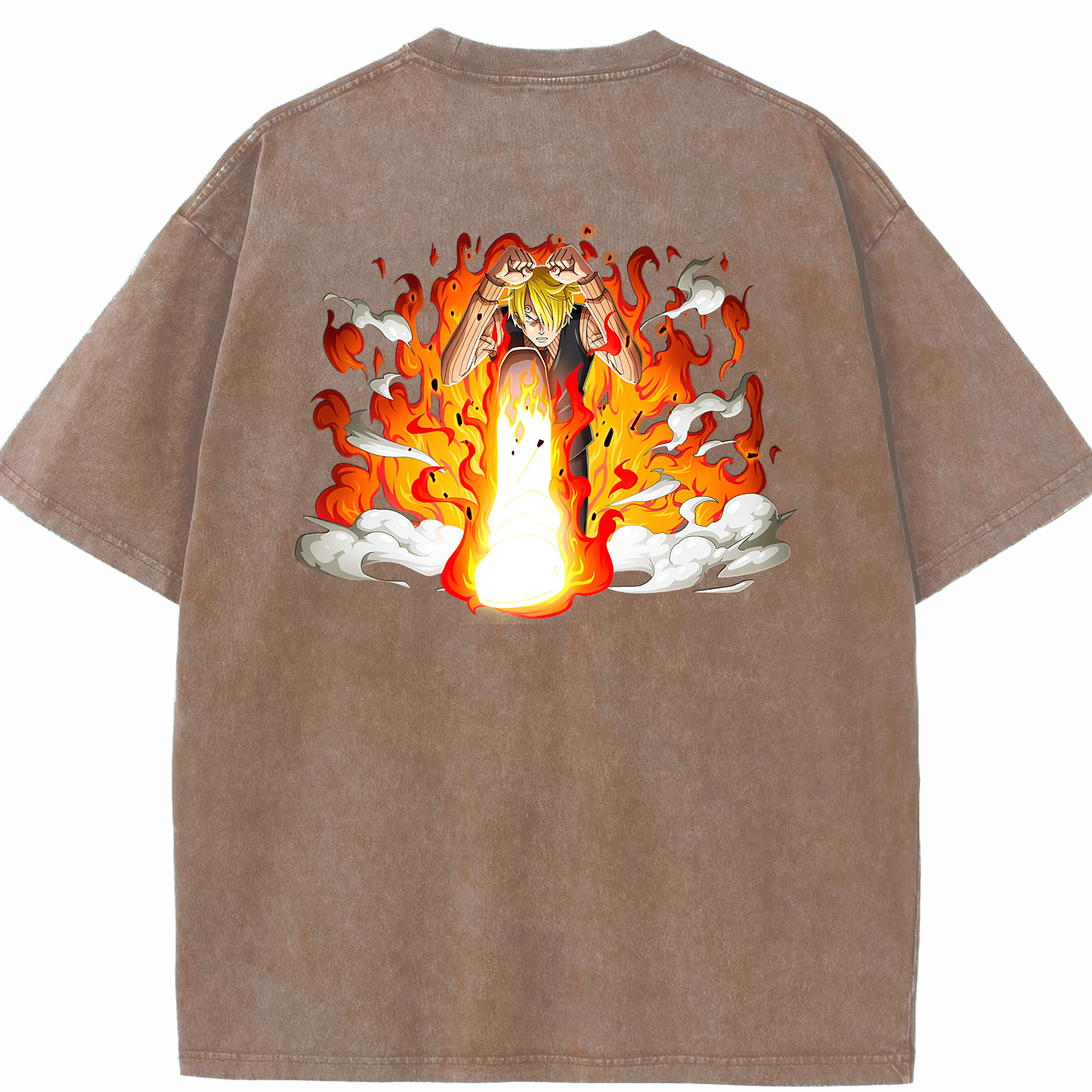 ワンピース サンジ ONE PIECE Sanji 綿100% ヴィンテージ風 半袖Tシャツ（背面プリント）