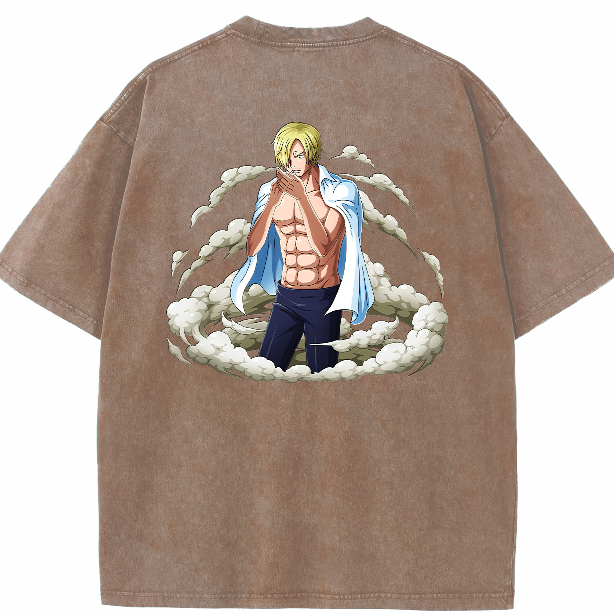 ワンピース サンジ ONE PIECE Sanji 綿100% ヴィンテージ風 半袖Tシャツ（背面プリント）