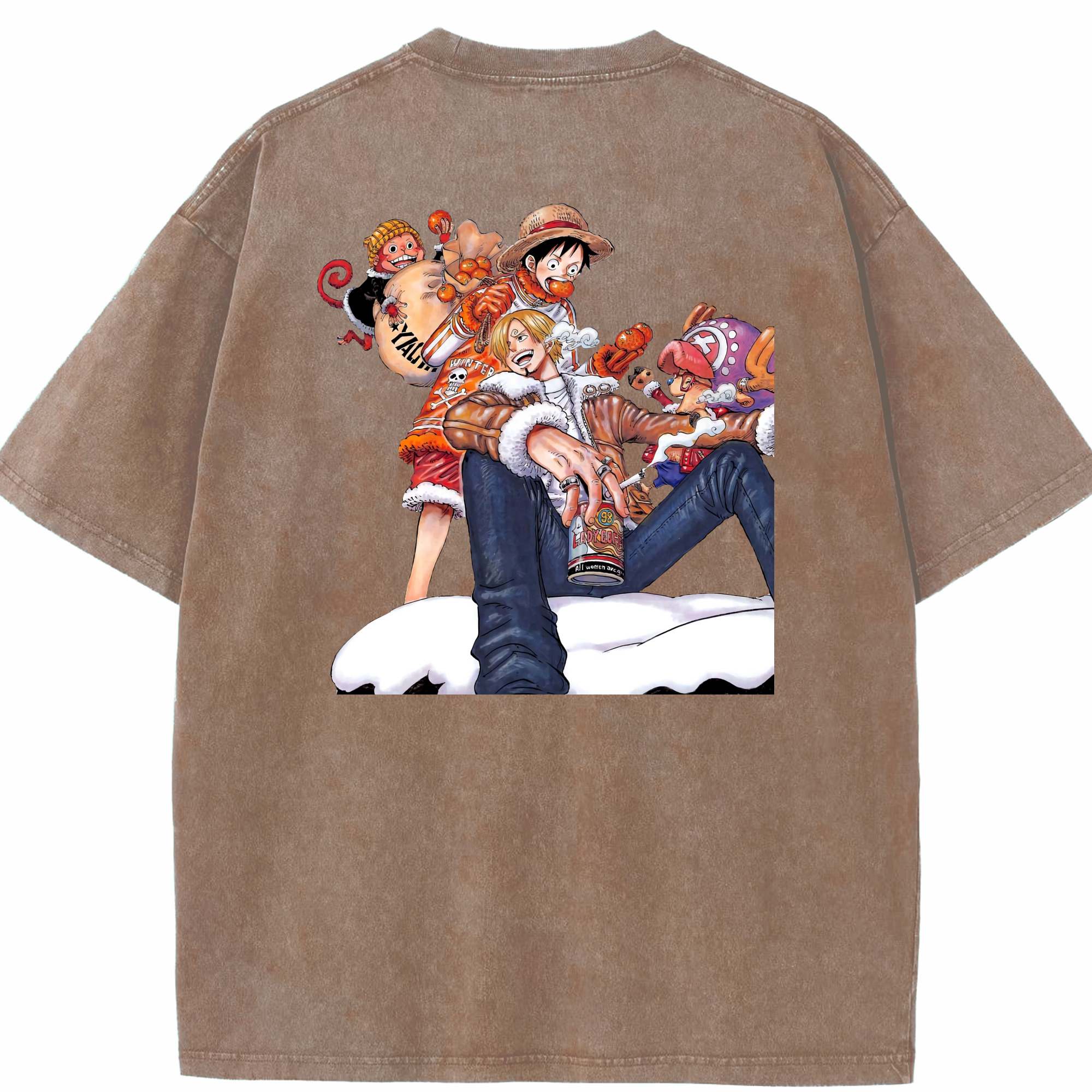 ワンピース サンジ ONE PIECE Sanji 綿100% ヴィンテージ風 半袖Tシャツ（背面プリント）