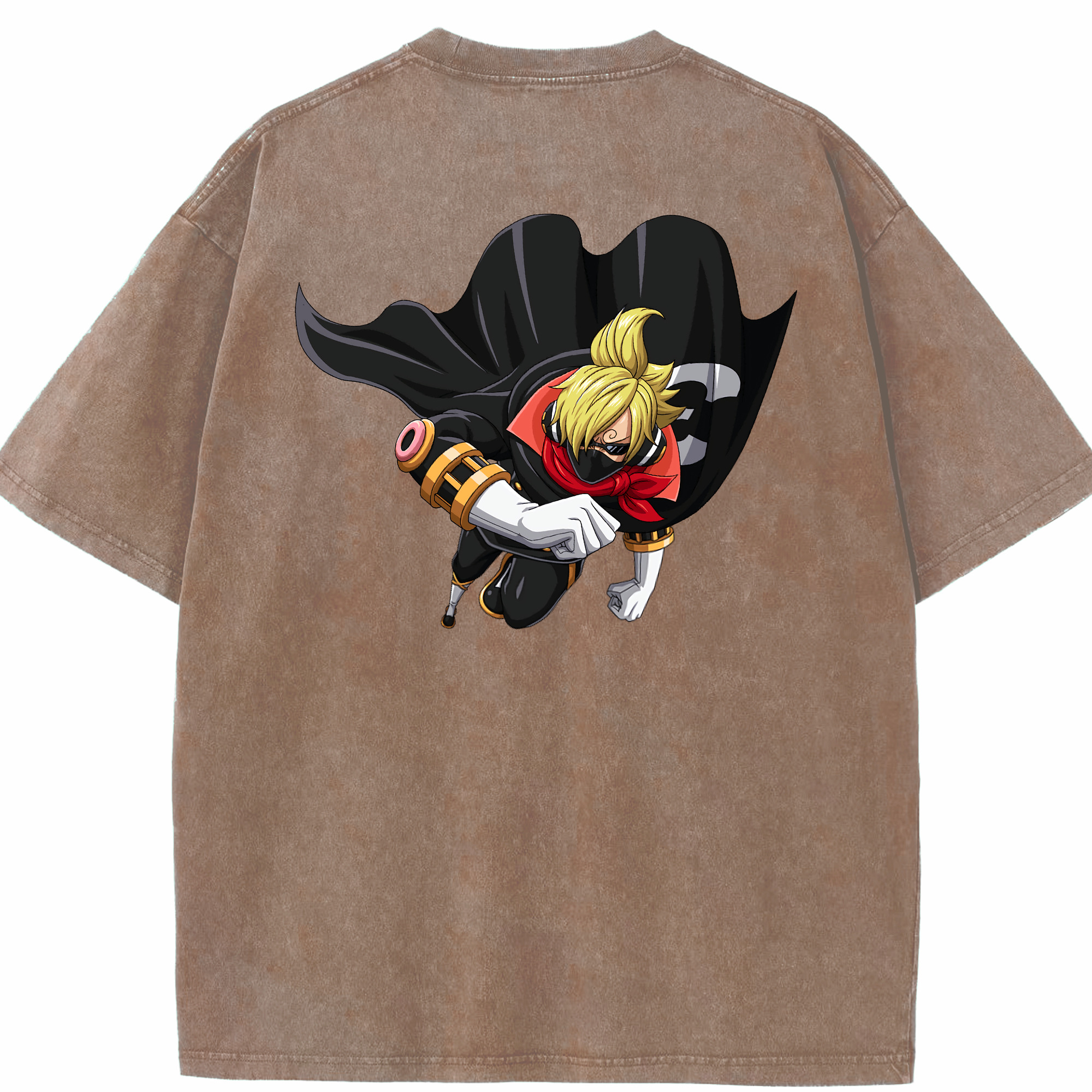 ワンピース サンジ ONE PIECE Sanji 綿100% ヴィンテージ風 半袖Tシャツ（背面プリント）