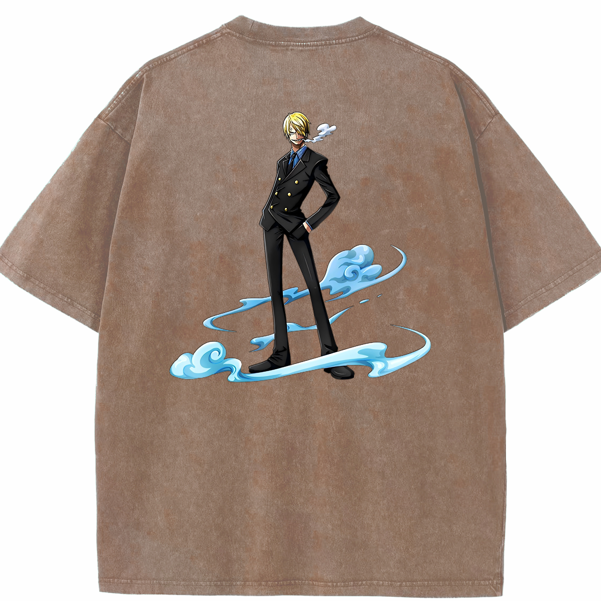 ワンピース サンジ ONE PIECE Sanji 綿100% ヴィンテージ風 半袖Tシャツ（背面プリント）
