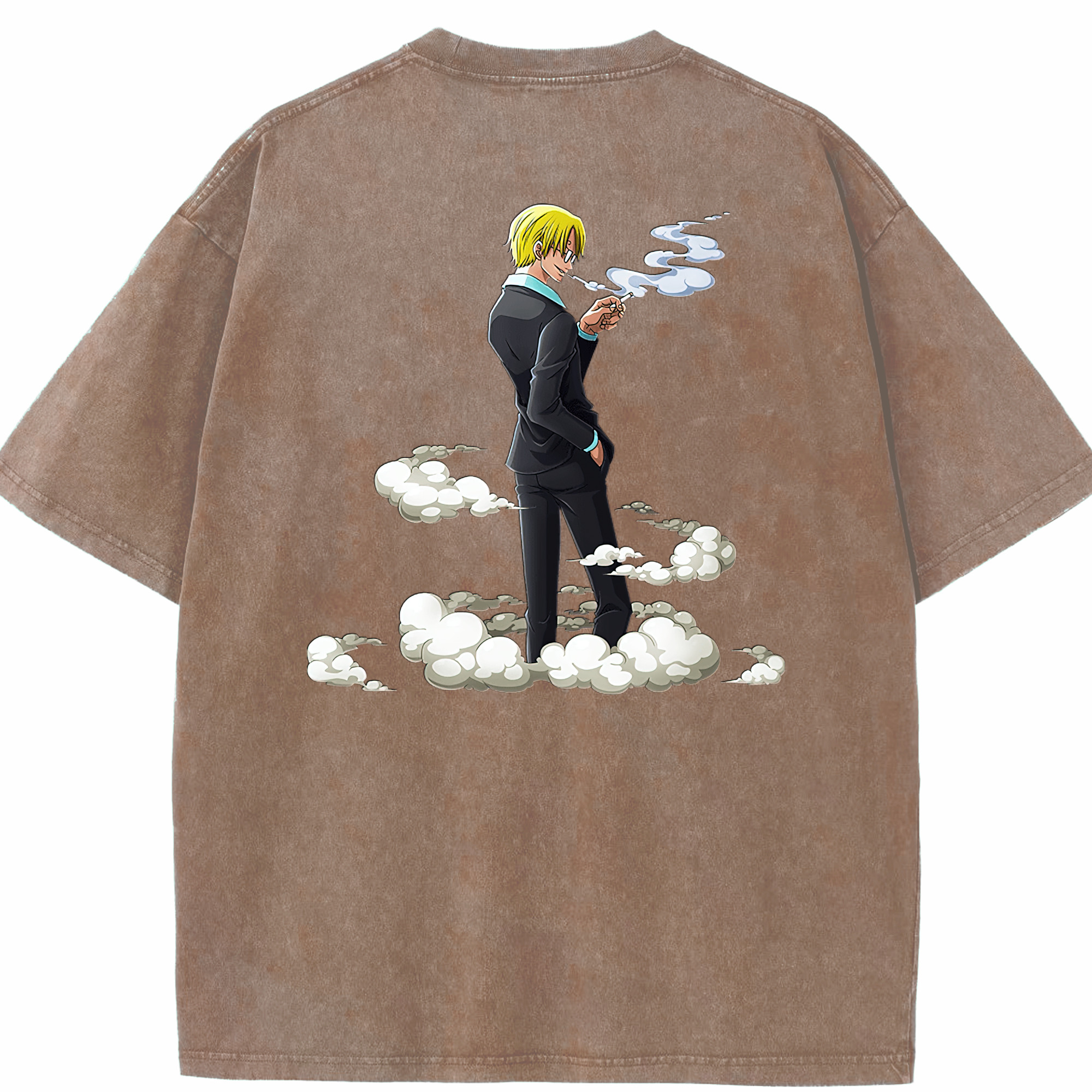 ワンピース サンジ ONE PIECE Sanji 綿100% ヴィンテージ風 半袖Tシャツ（背面プリント）