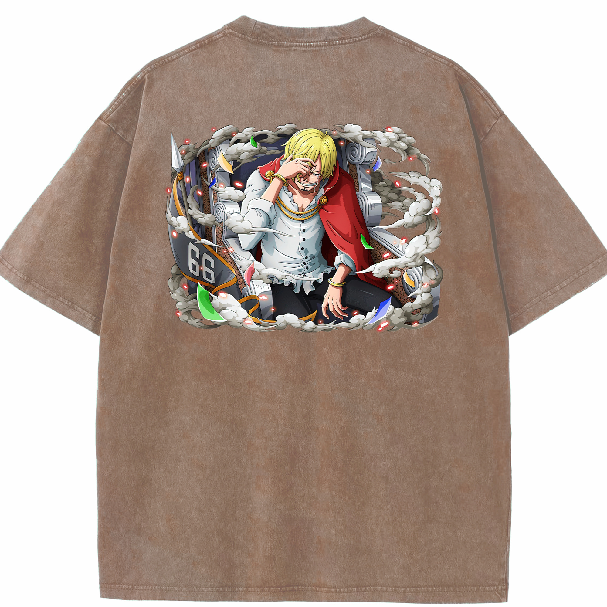ワンピース サンジ ONE PIECE Sanji 綿100% ヴィンテージ風 半袖Tシャツ（背面プリント）