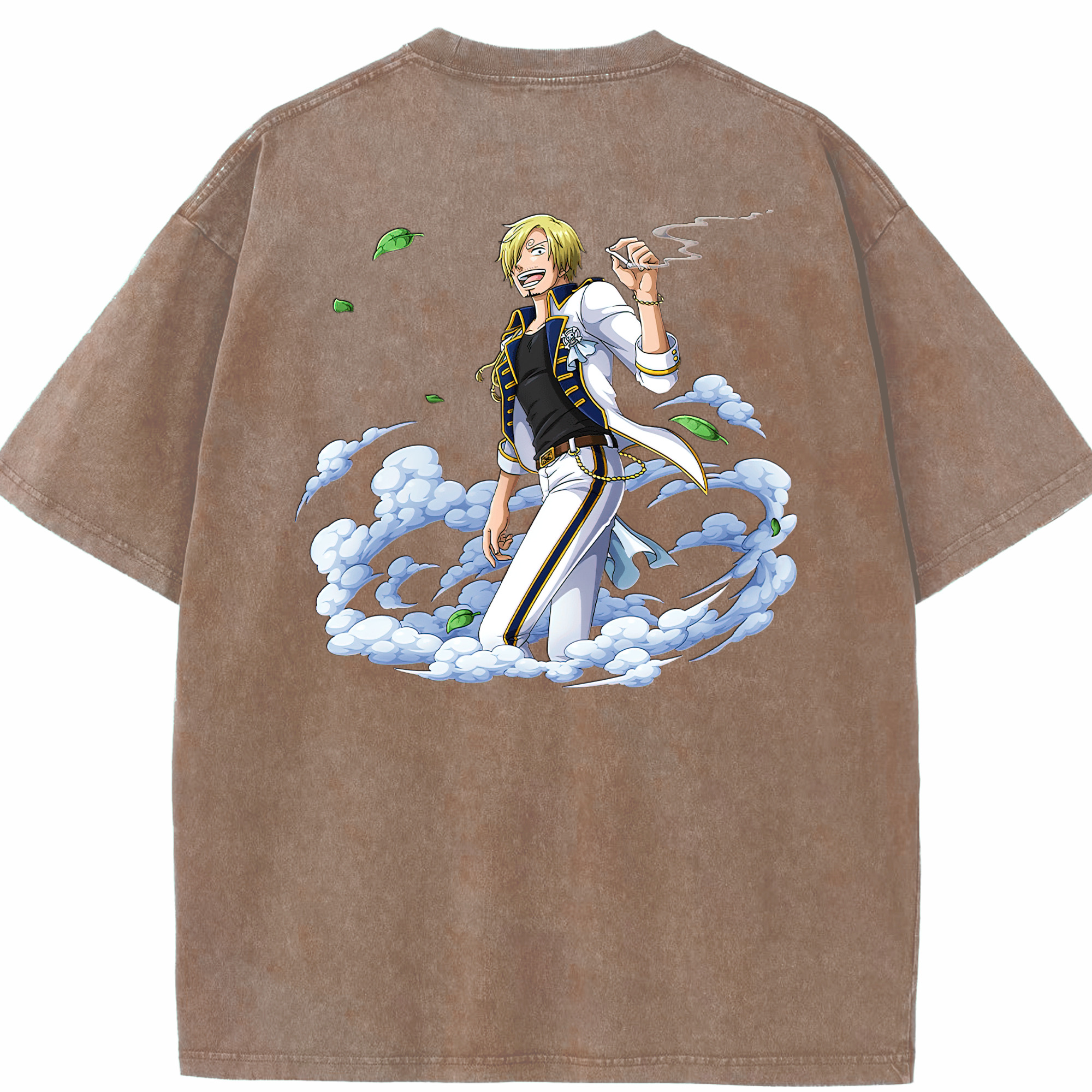 ワンピース サンジ ONE PIECE Sanji 綿100% ヴィンテージ風 半袖Tシャツ（背面プリント）