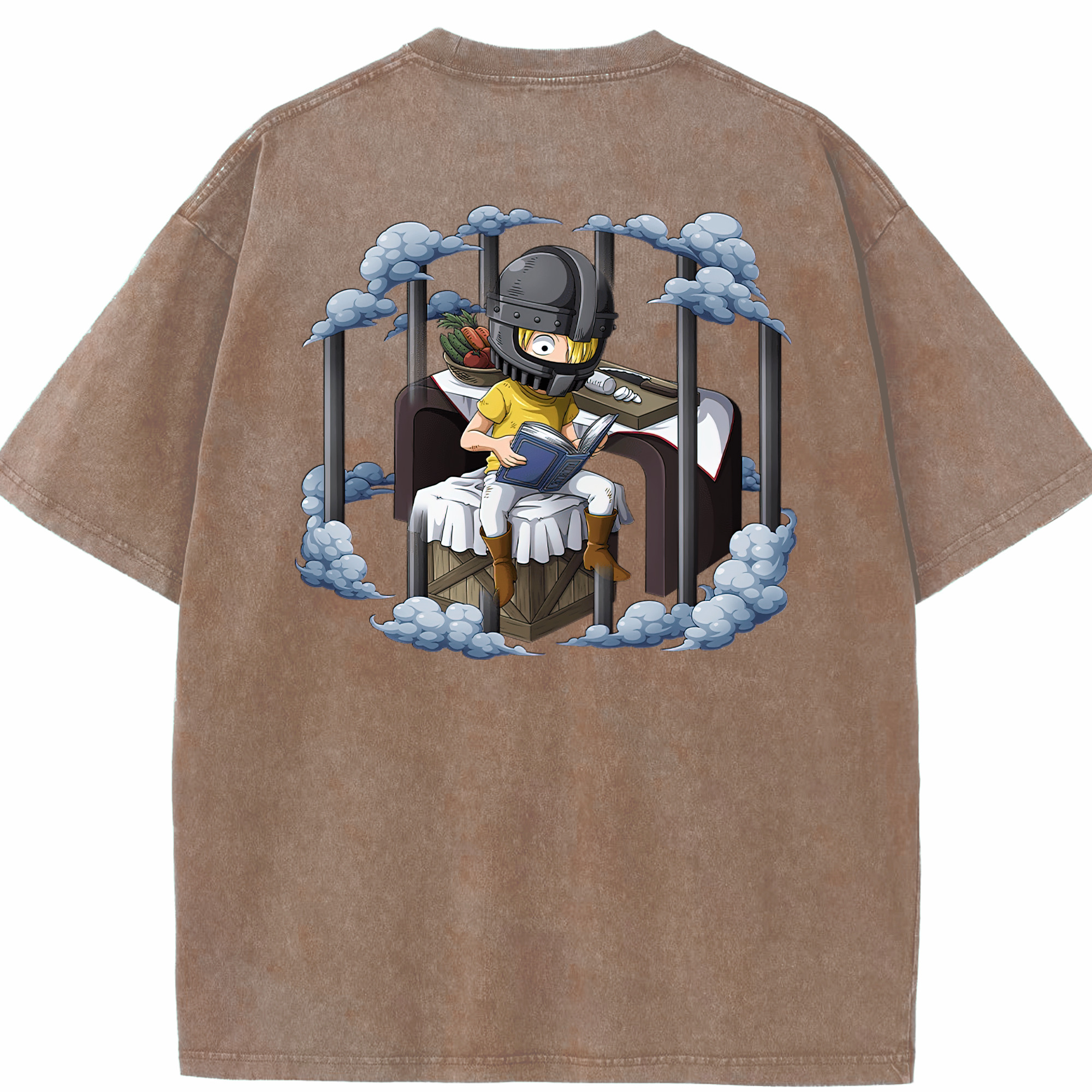 ワンピース サンジ ONE PIECE Sanji 綿100% ヴィンテージ風 半袖Tシャツ（背面プリント）