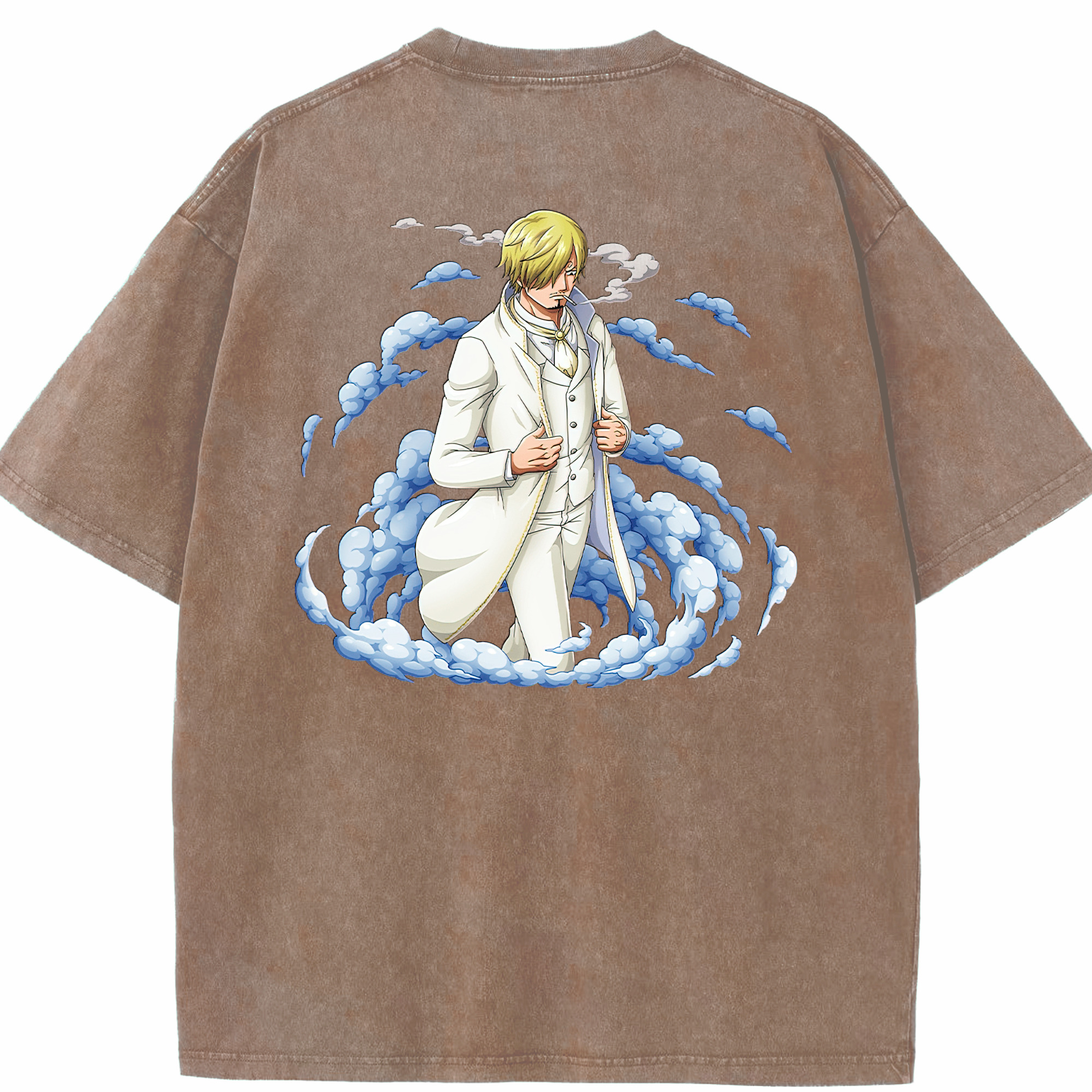 ワンピース サンジ ONE PIECE Sanji 綿100% ヴィンテージ風 半袖Tシャツ（背面プリント）
