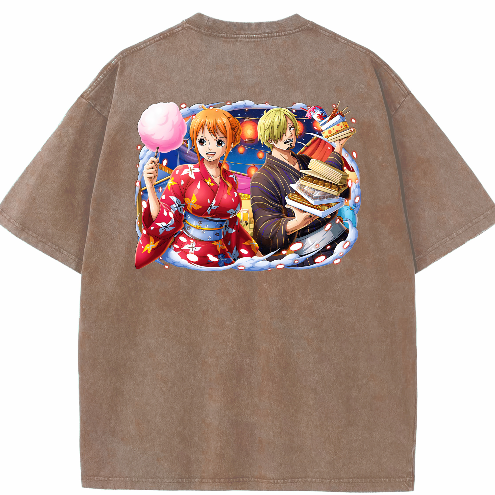 ワンピース サンジ ONE PIECE Sanji 綿100% ヴィンテージ風 半袖Tシャツ（背面プリント）