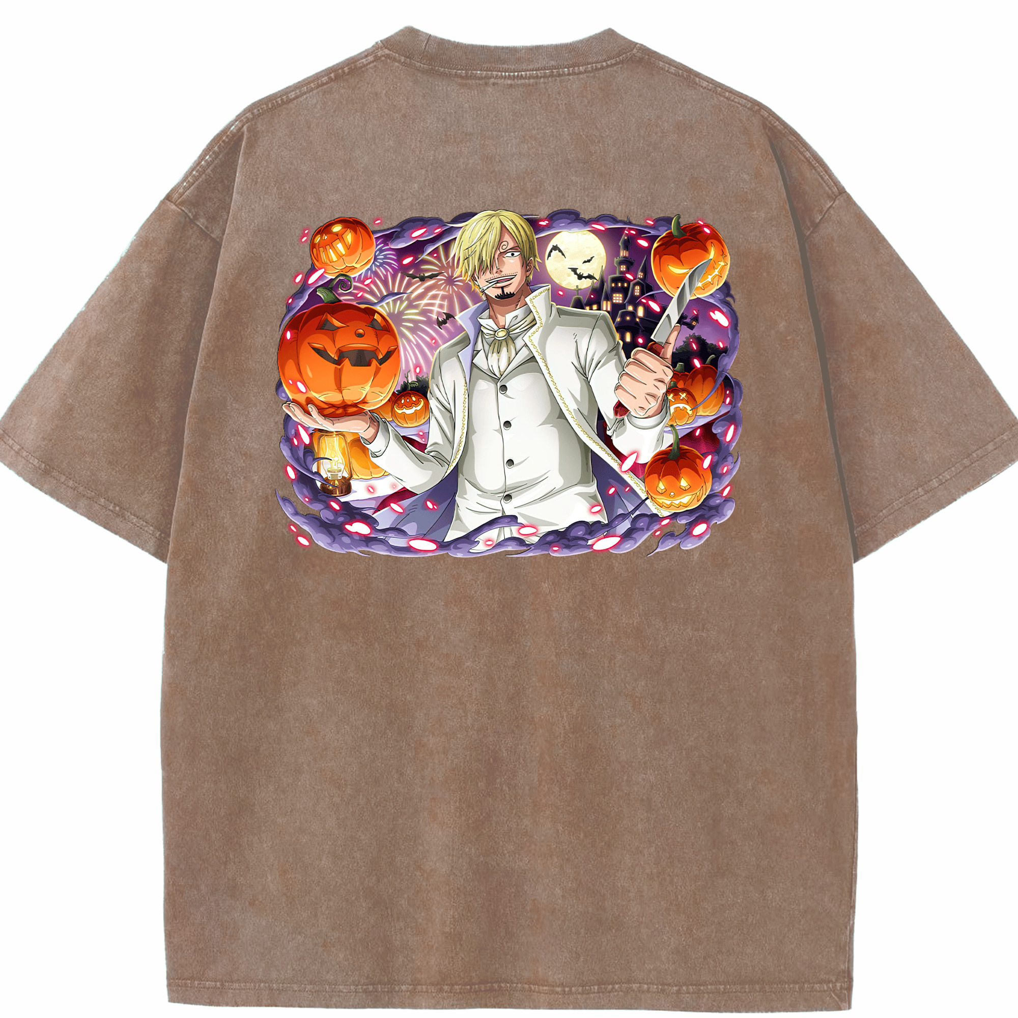 ワンピース サンジ ONE PIECE Sanji 綿100% ヴィンテージ風 半袖Tシャツ（背面プリント）
