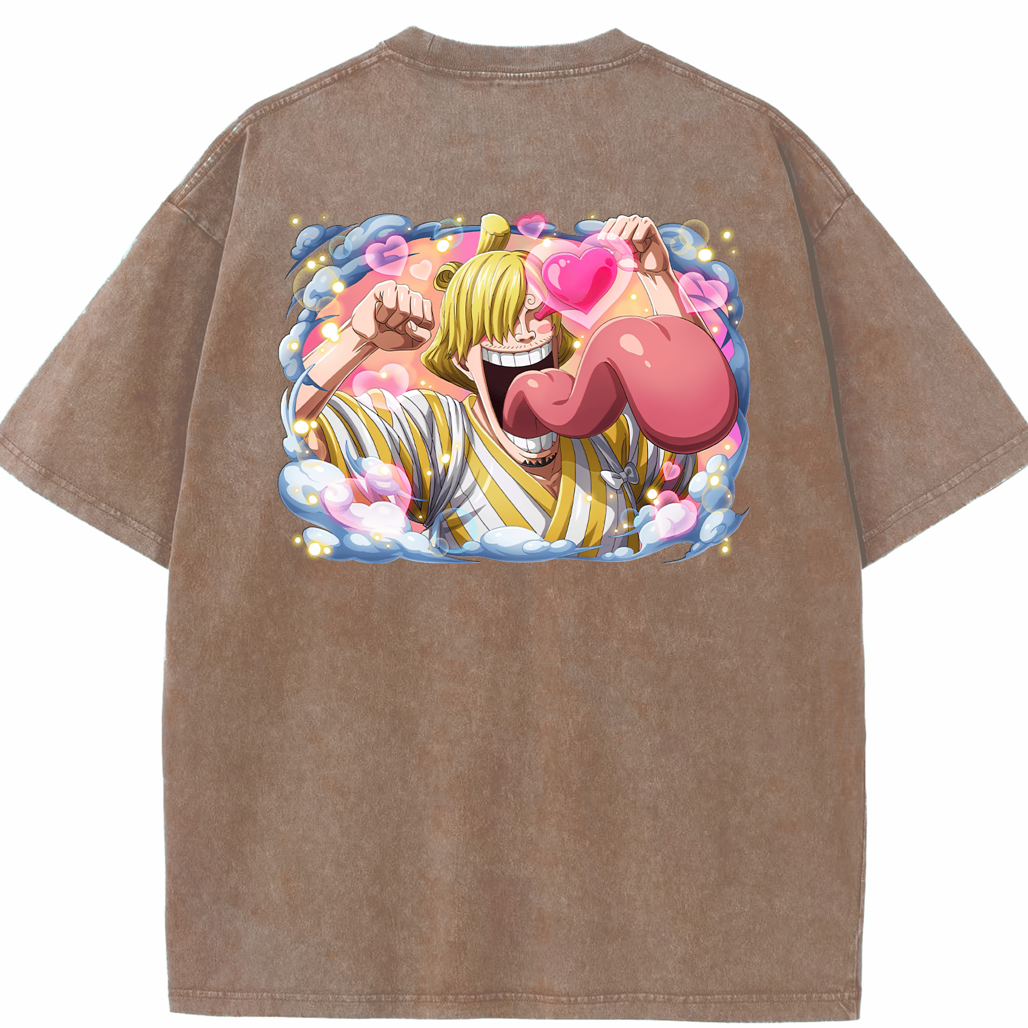 ワンピース サンジ ONE PIECE Sanji 綿100% ヴィンテージ風 半袖Tシャツ（背面プリント）