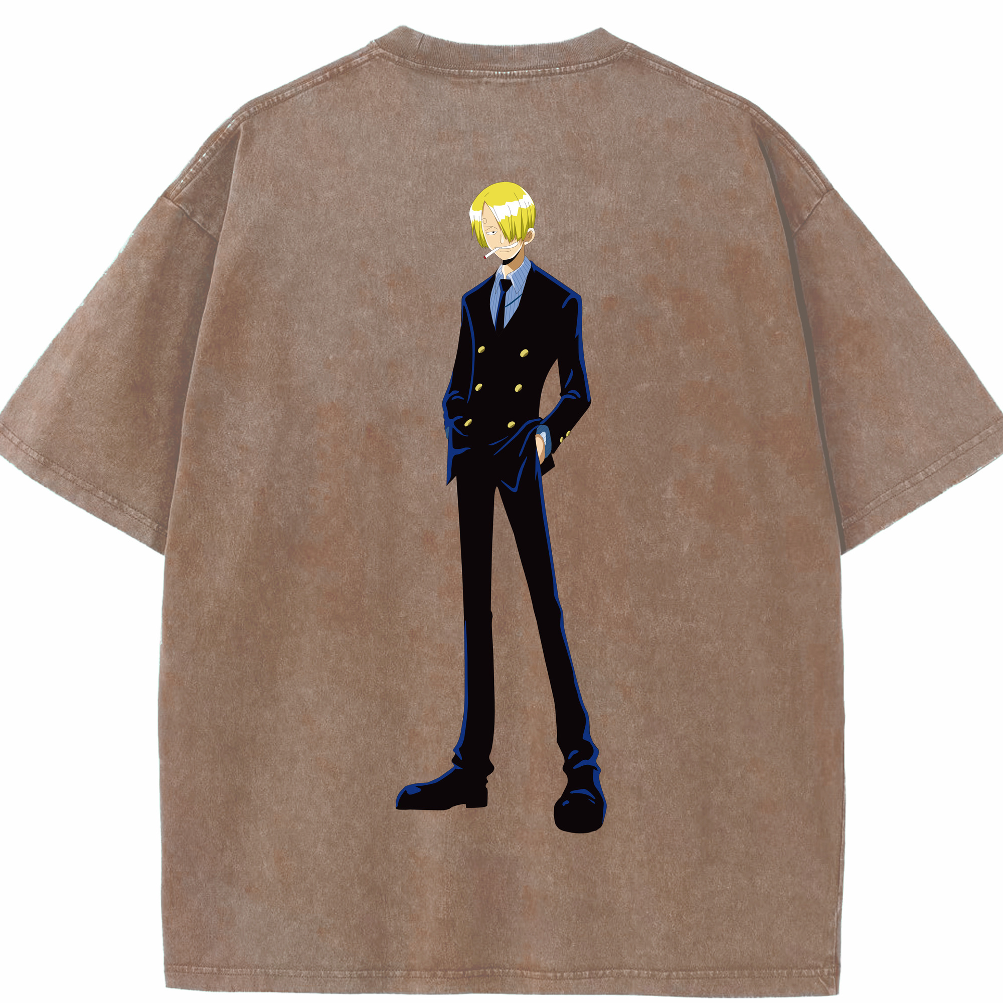 ワンピース サンジ ONE PIECE Sanji 綿100% ヴィンテージ風 半袖Tシャツ（背面プリント）