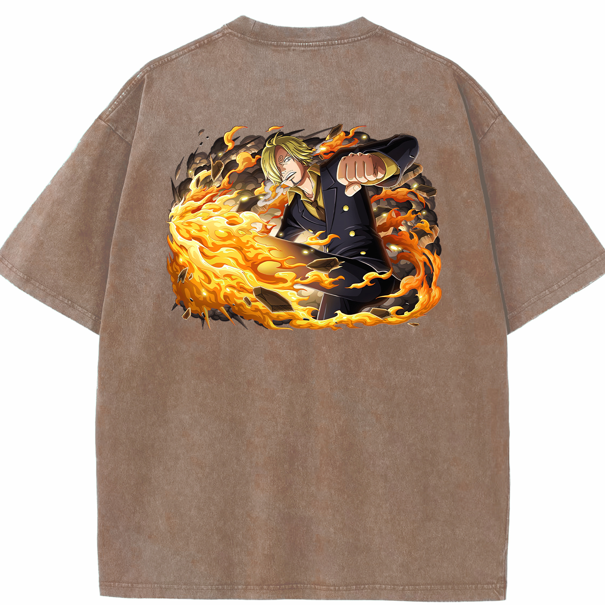 ワンピース サンジ ONE PIECE Sanji 綿100% ヴィンテージ風 半袖Tシャツ（背面プリント）