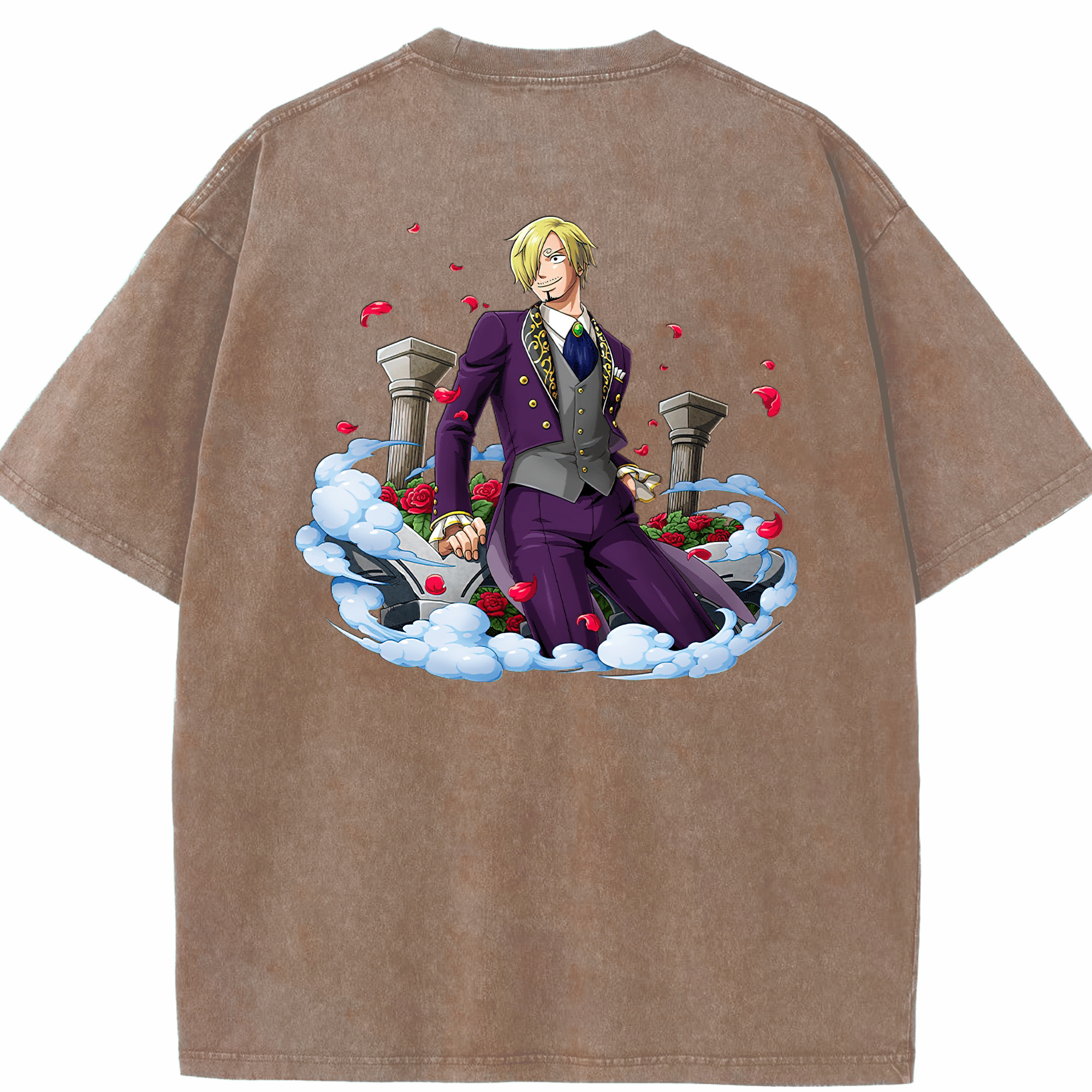 ワンピース サンジ ONE PIECE Sanji 綿100% ヴィンテージ風 半袖Tシャツ（背面プリント）